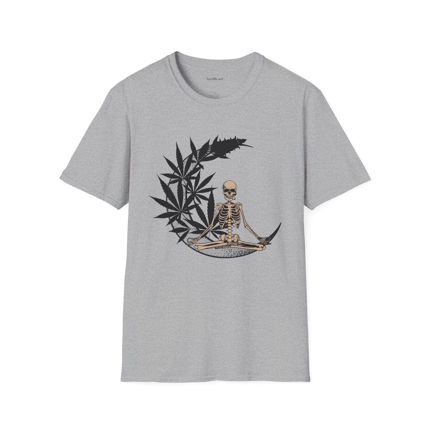 Smoking Skeleton - Unisex Softstyle T-Shirt 100% Cotton Graphic