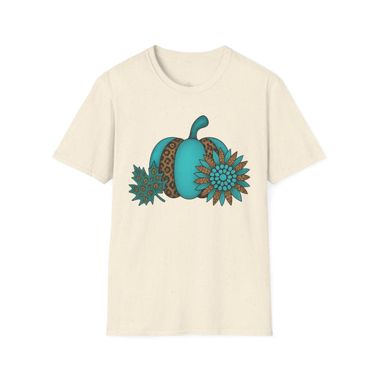 Turquoise Pumpkin Unisex Softstyle T-Shirt 100% Cotton