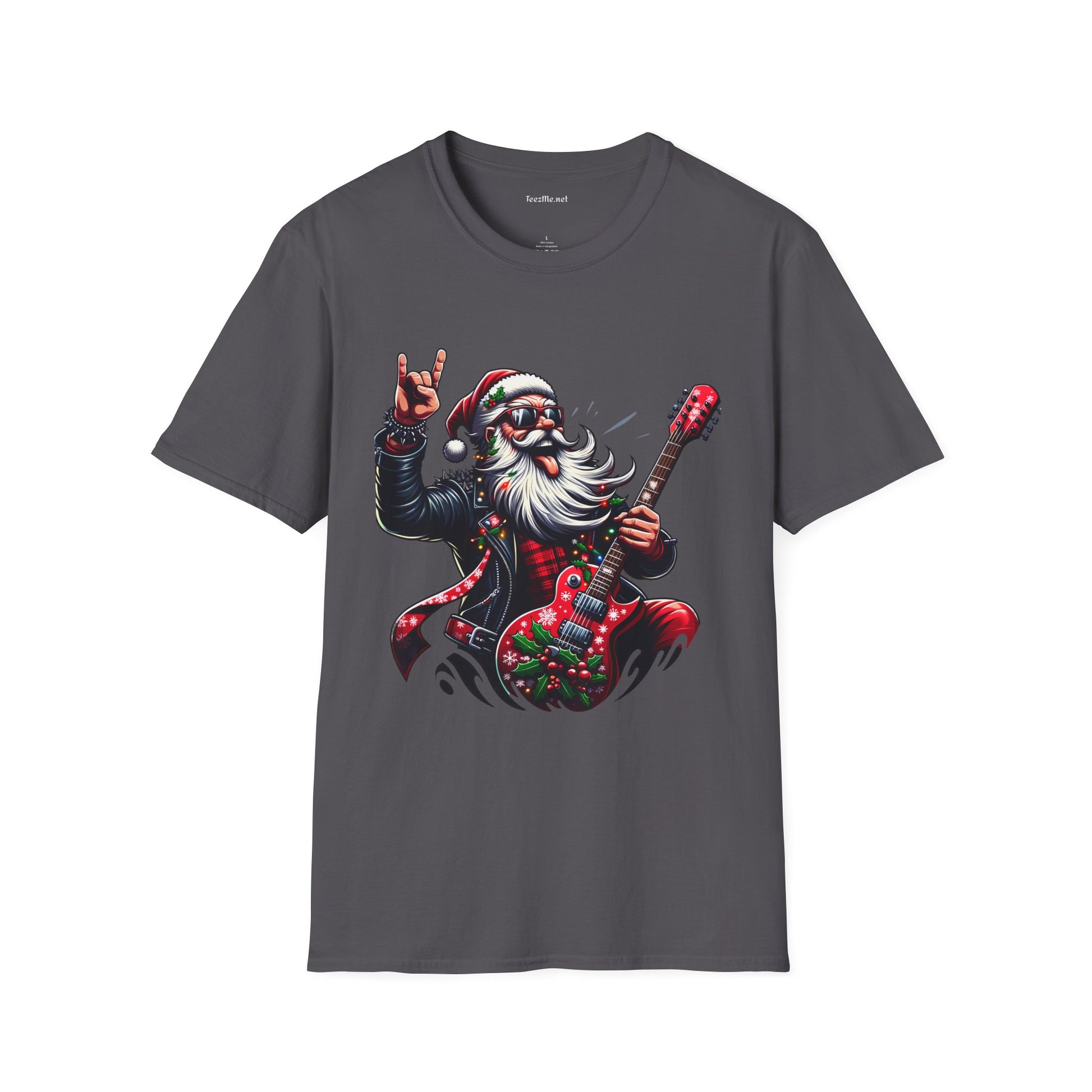 Rockin' Santa Unisex Softstyle T-Shirt 100% Cotton Graphic