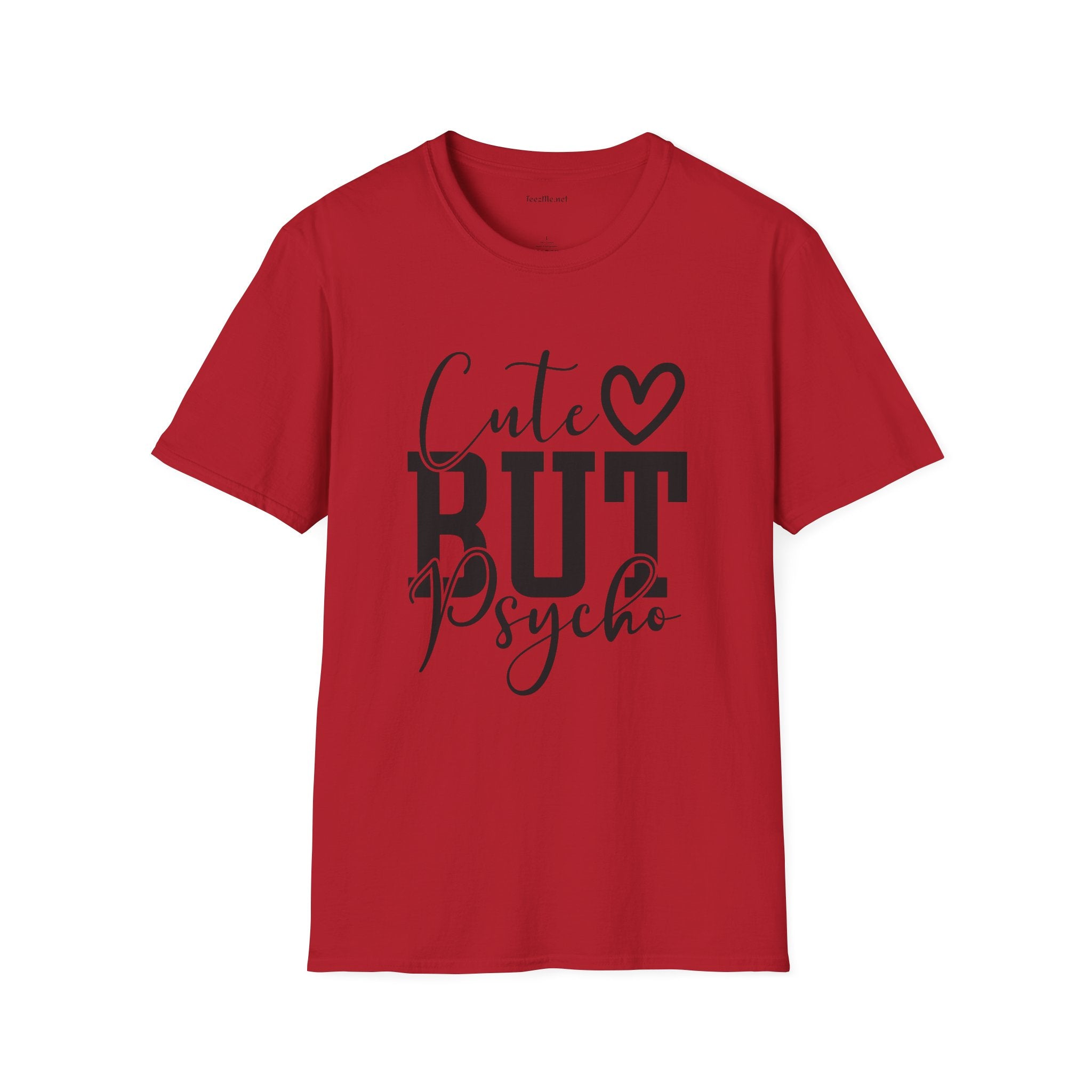 Cute but Psycho 01 Unisex Softstyle T-Shirt 100% Cotton Graphic