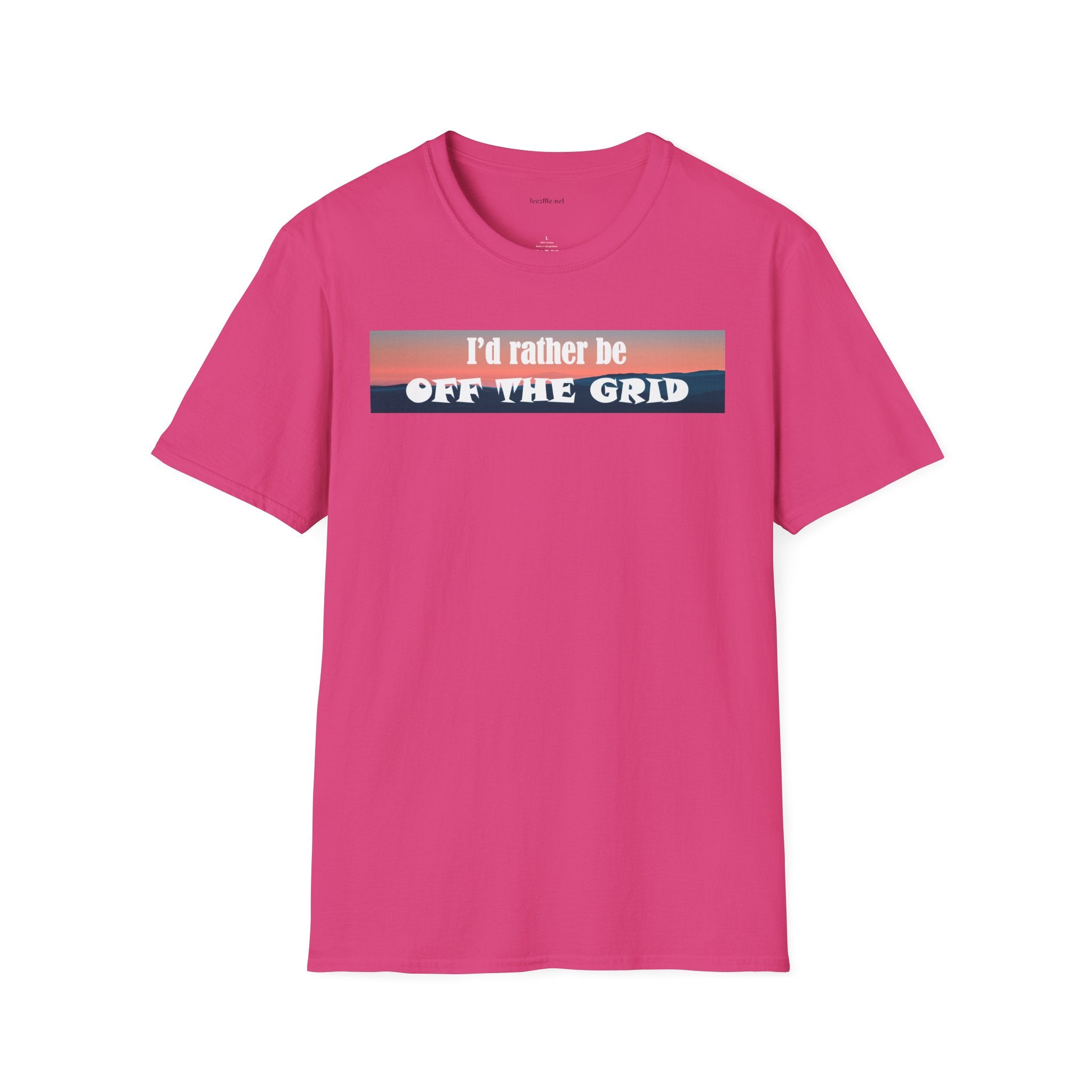 I'd rather be OFF THE GRID  - Unisex Softstyle T-Shirt 100% Cotton Graphic