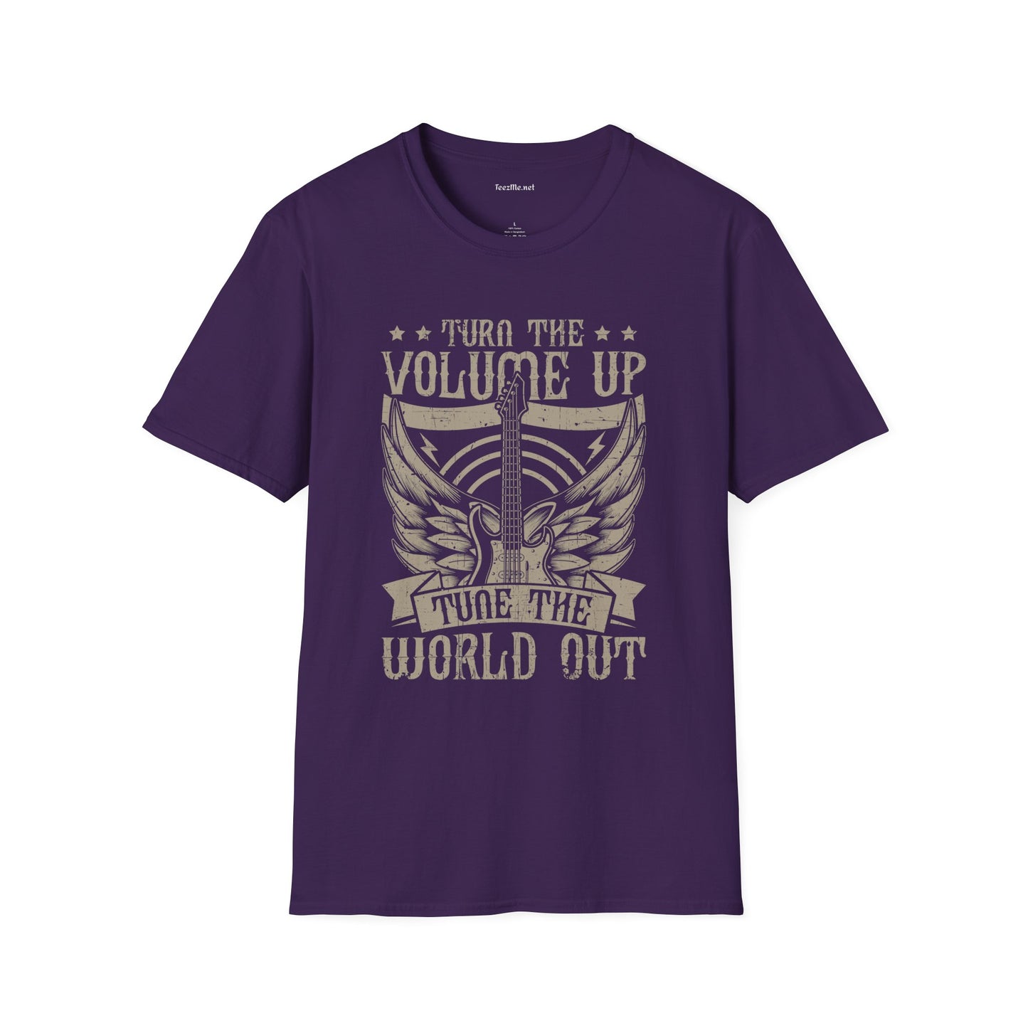 Turn the Volume Up Unisex SoftStyle T-Shirt 100% Cotton Graphic Music
