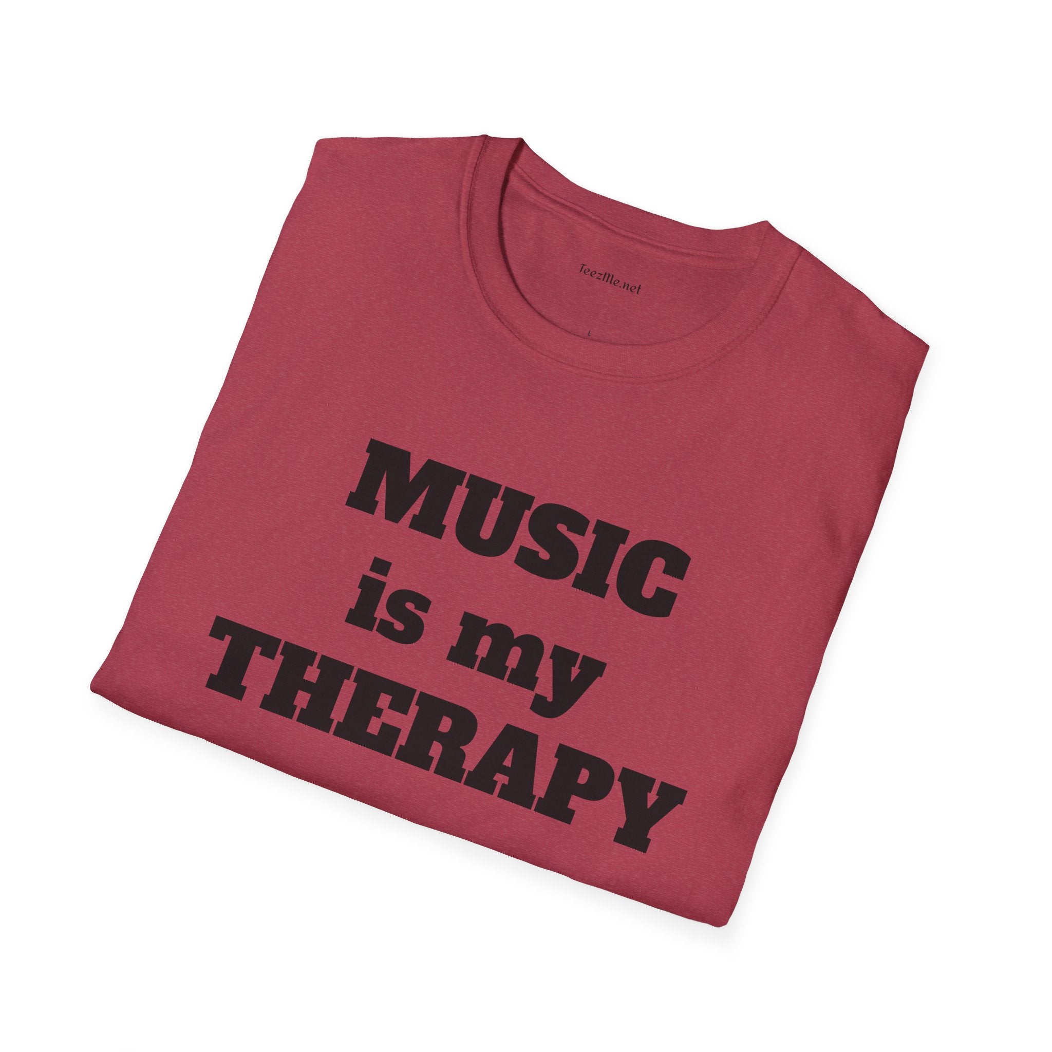 Music is my Therapy Unisex Softstyle T-Shirt 100% Cotton Graphic
