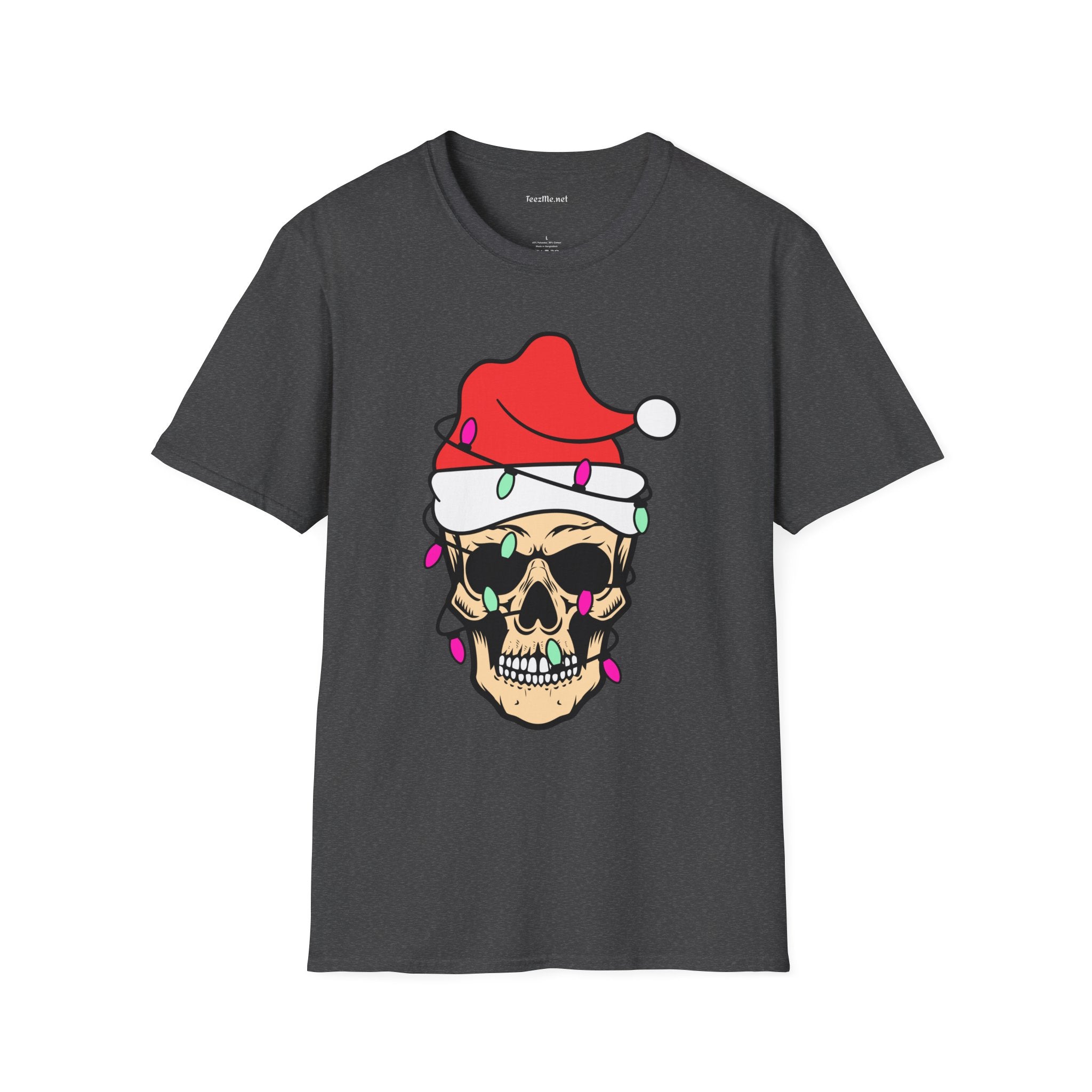Skeleton Santa Unisex Softstyle T-Shirt 100% Cotton Graphic