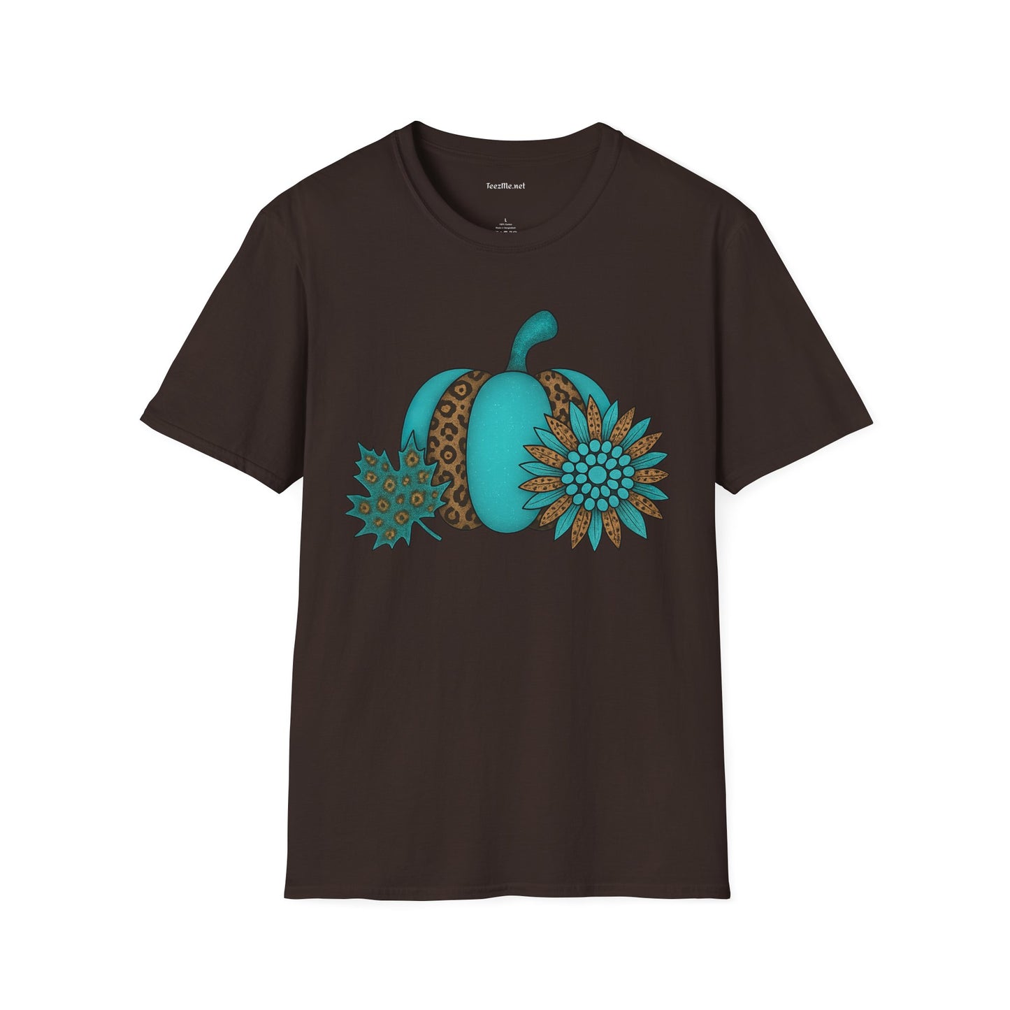Turquoise Pumpkin Unisex Softstyle T-Shirt 100% Cotton