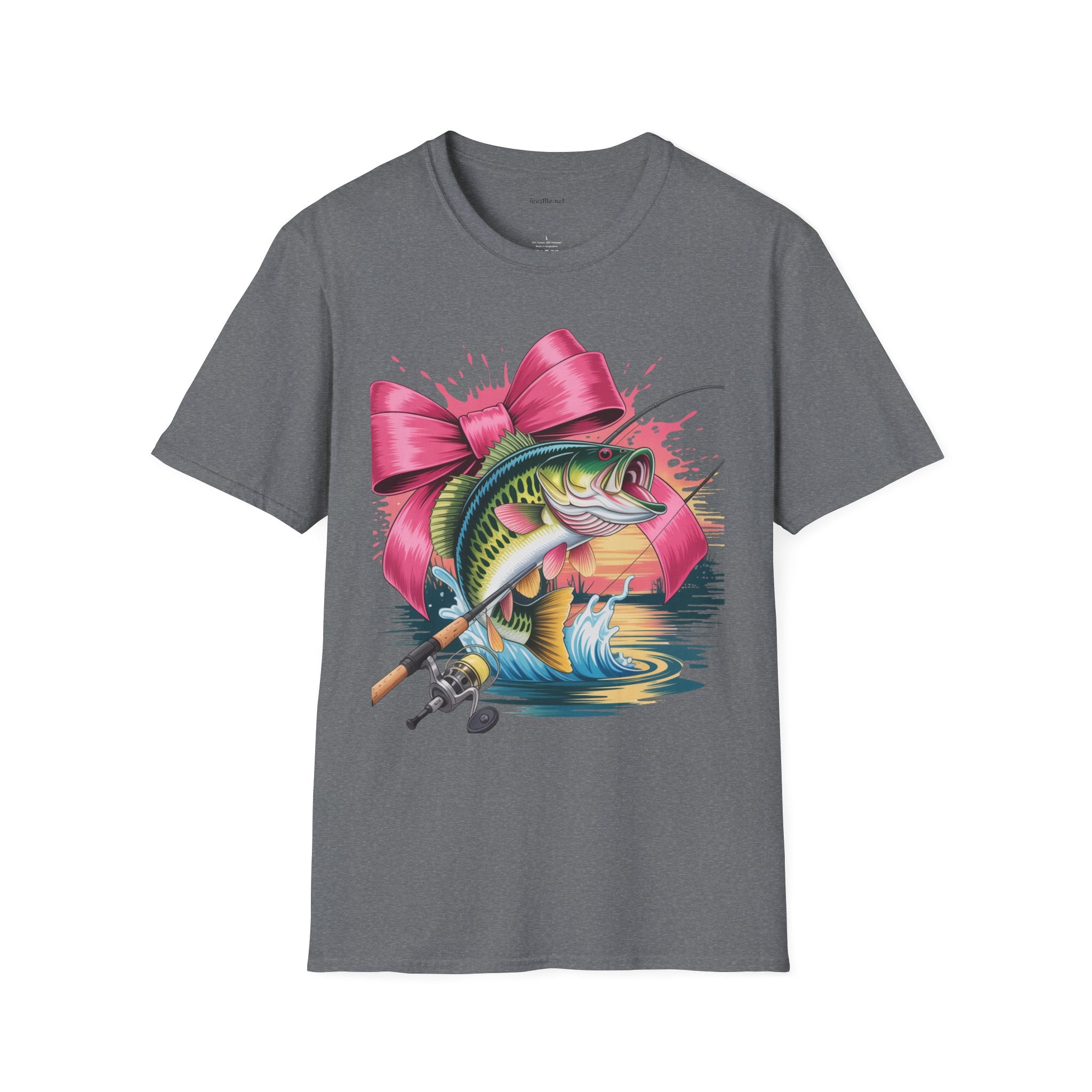 Fishing Girl - Unisex Softstyle T-Shirt 100% Cotton Graphic