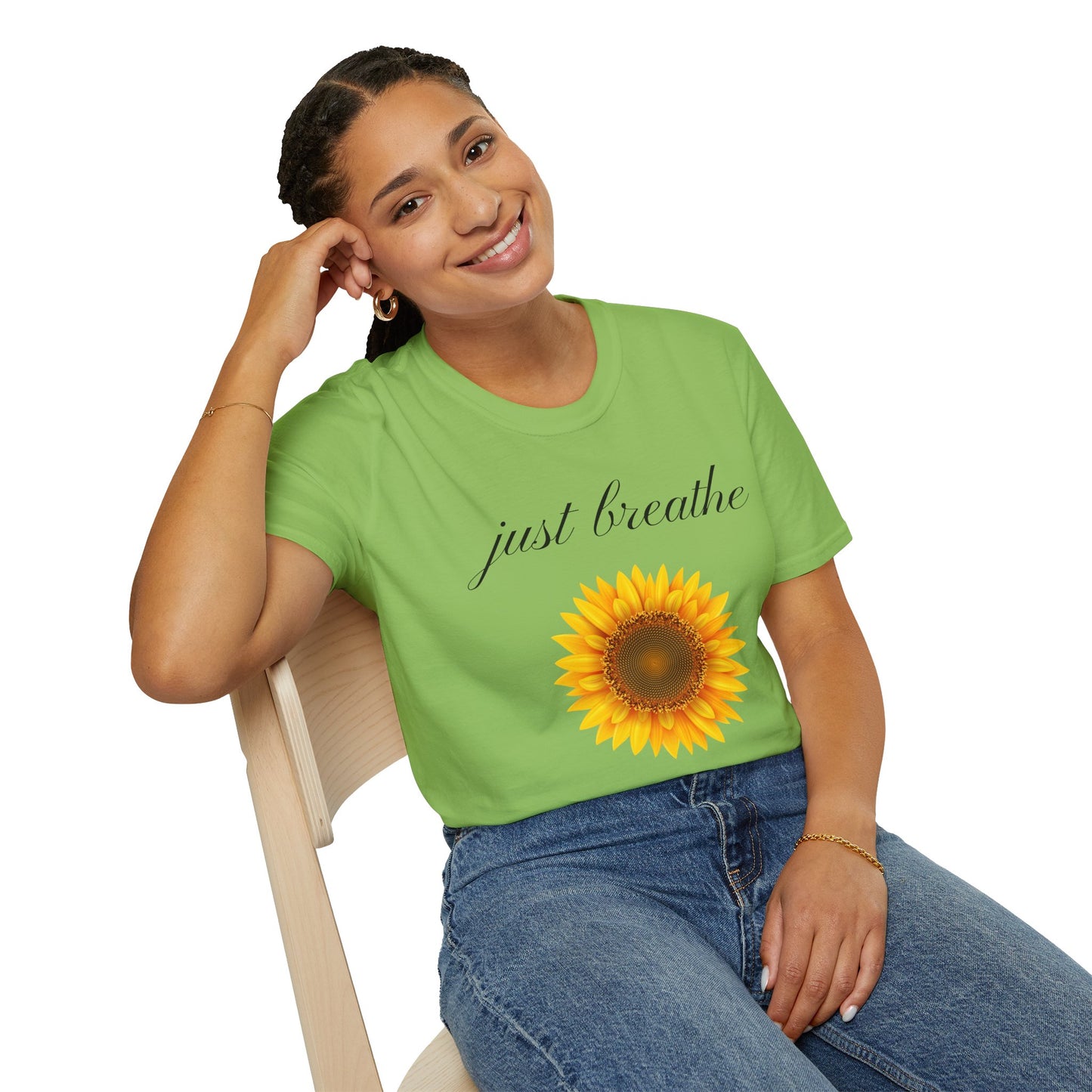 Just breathe - Unisex Softstyle T-Shirt 100% Cotton Graphic