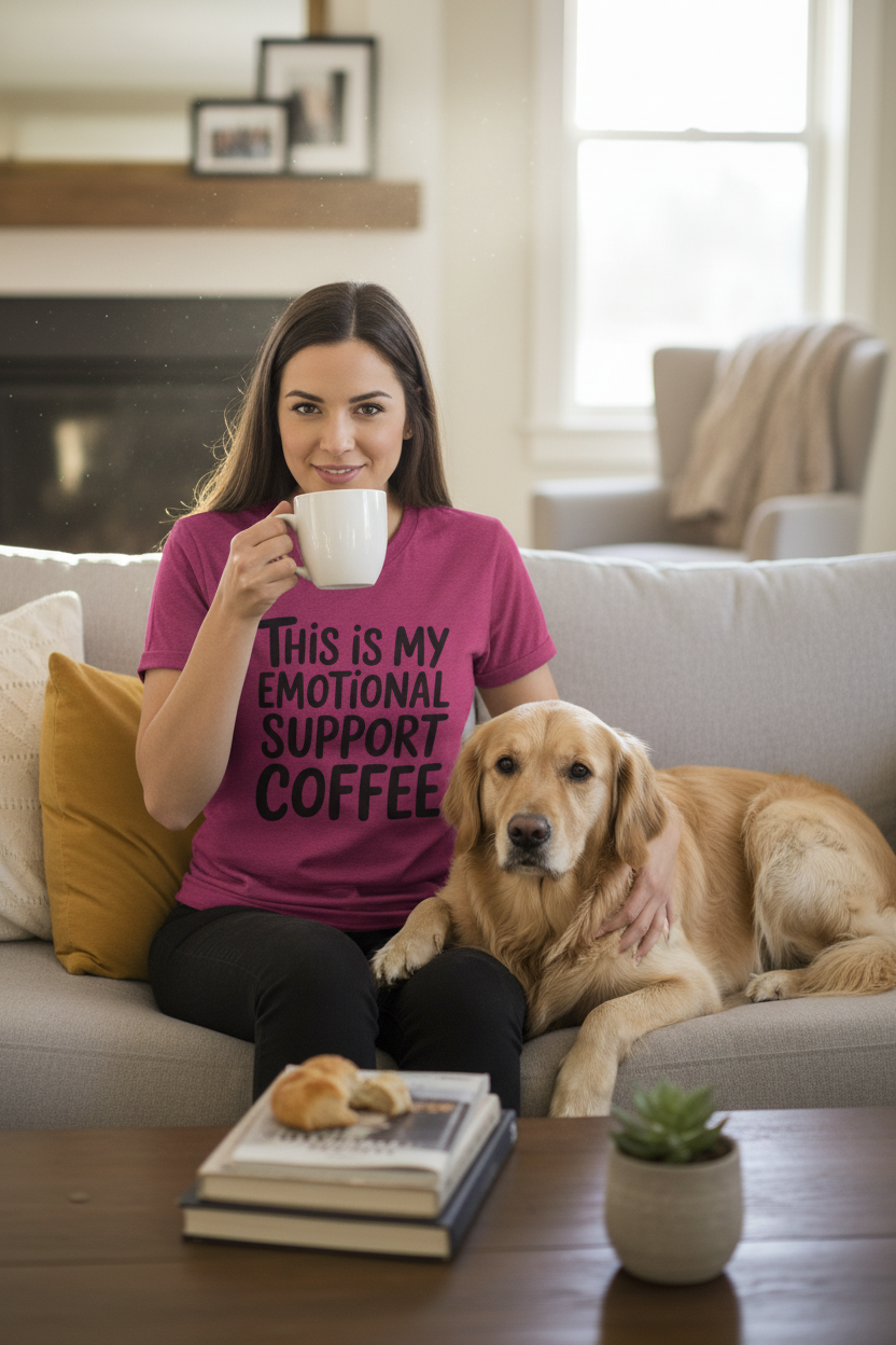 Emotional Support Coffee T-Shirt