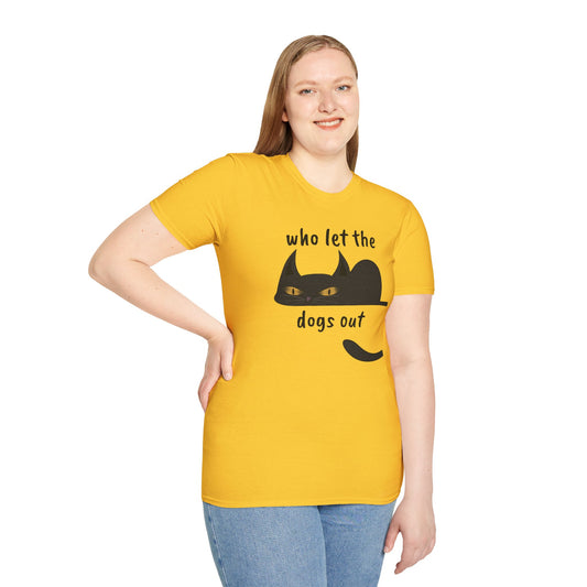Who let the dogs out - Unisex Softstyle T-Shirt 100% Cotton Graphic