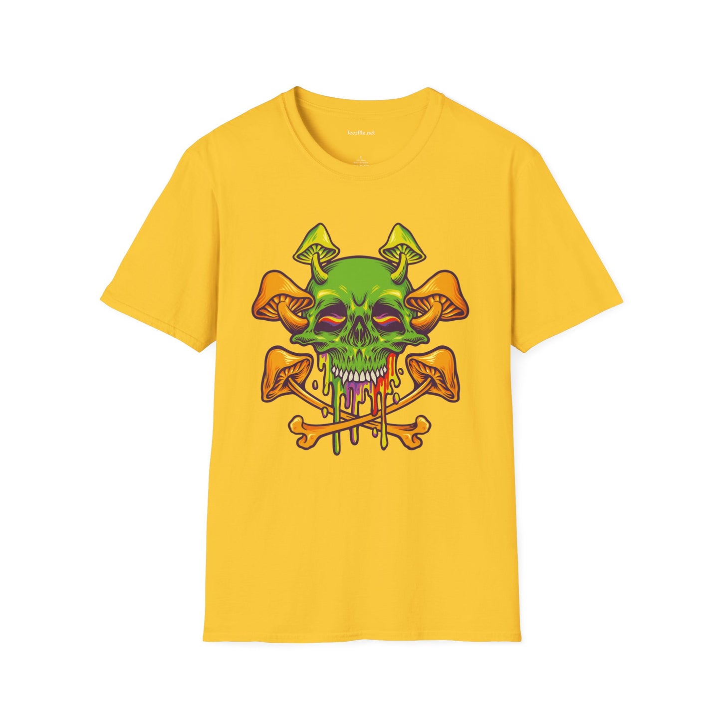 Sugar Skull Magic Mushrooms 01 Unisex Softstyle T-Shirt 100% Cotton Graphic