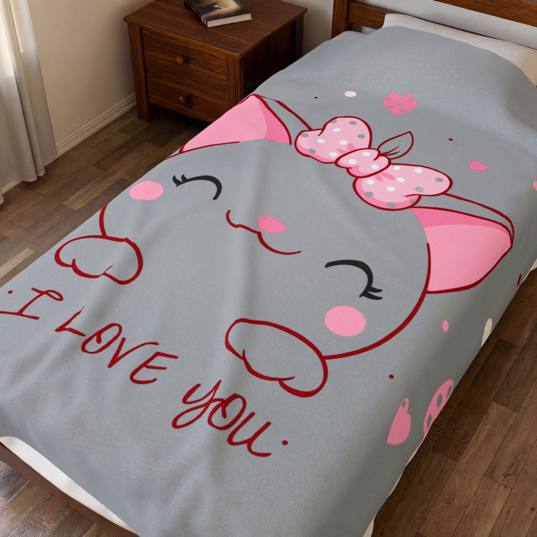 Kitty Love Velveteen Plush Blanket