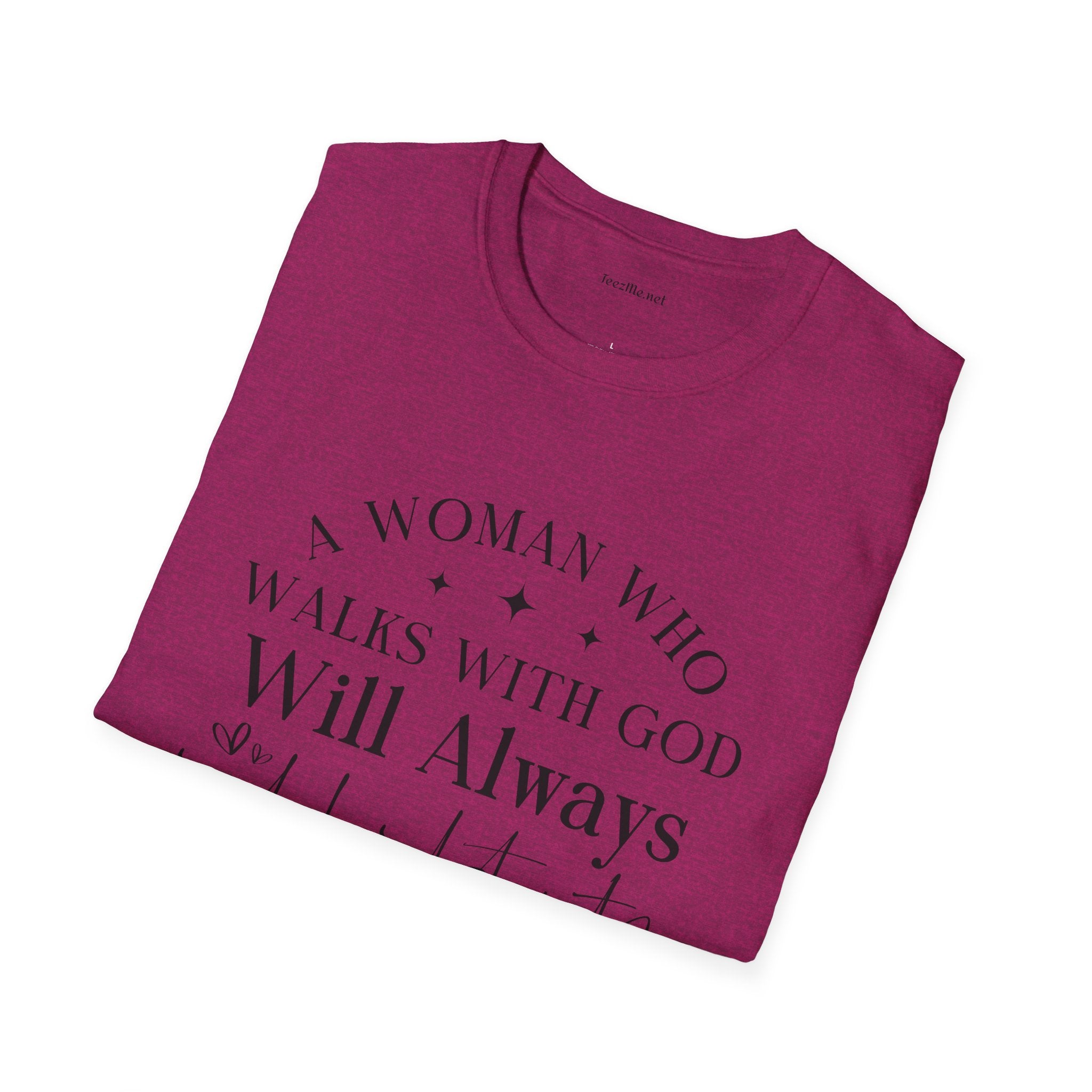 A woman who walks with God - Unisex Softstyle T-Shirt 100% Cotton Graphic