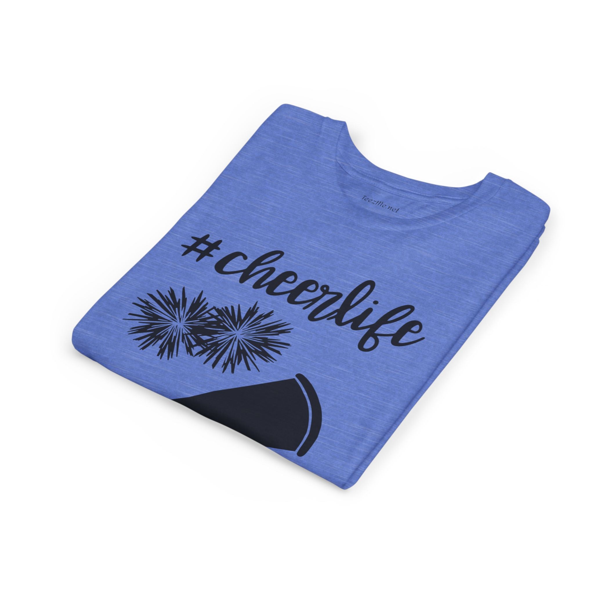 Youth Cheer Tee - “#cheerlife” Megaphone & Pom Design