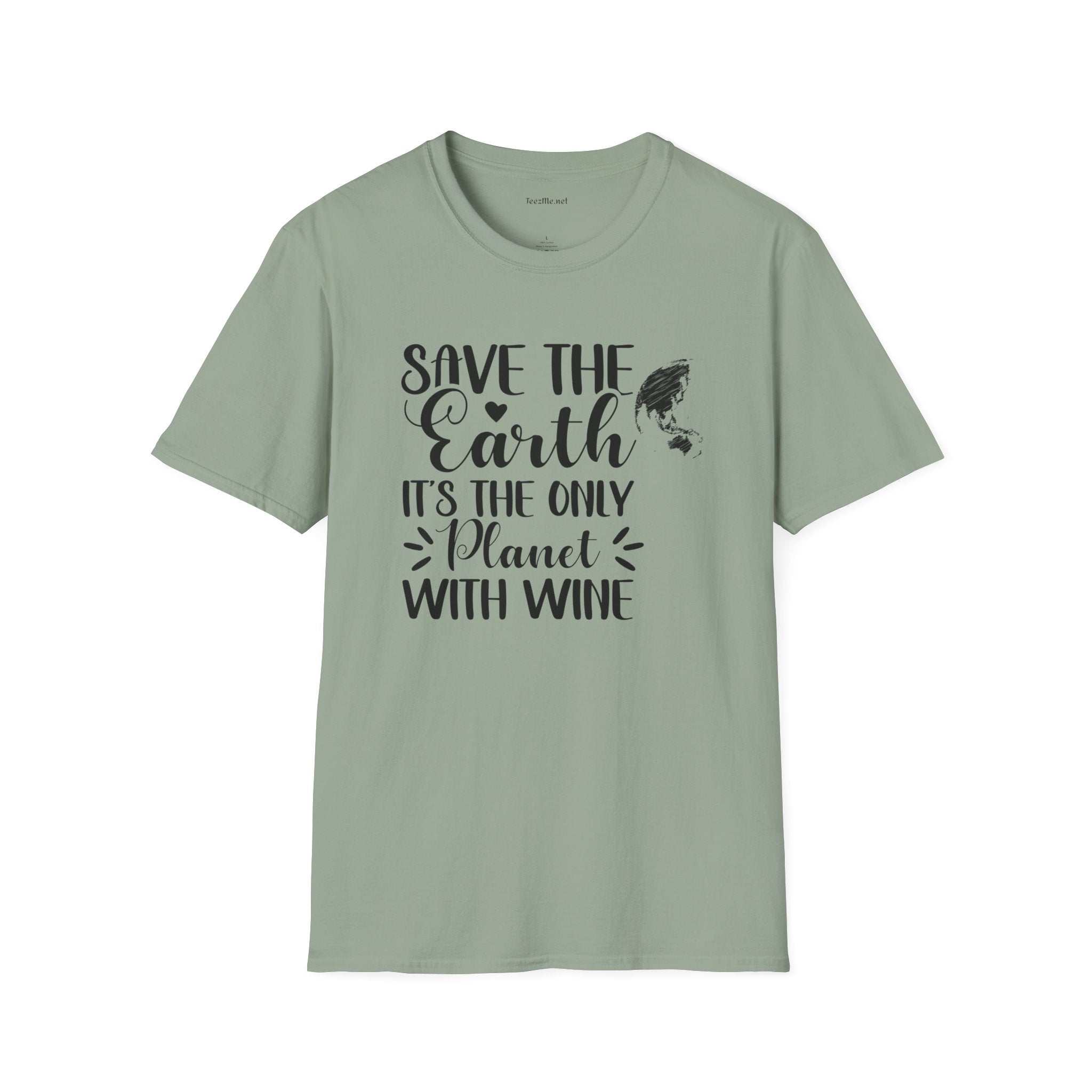 Save the Earth (Wine) Unisex Soft T-Shirt 100% Cotton Graphic