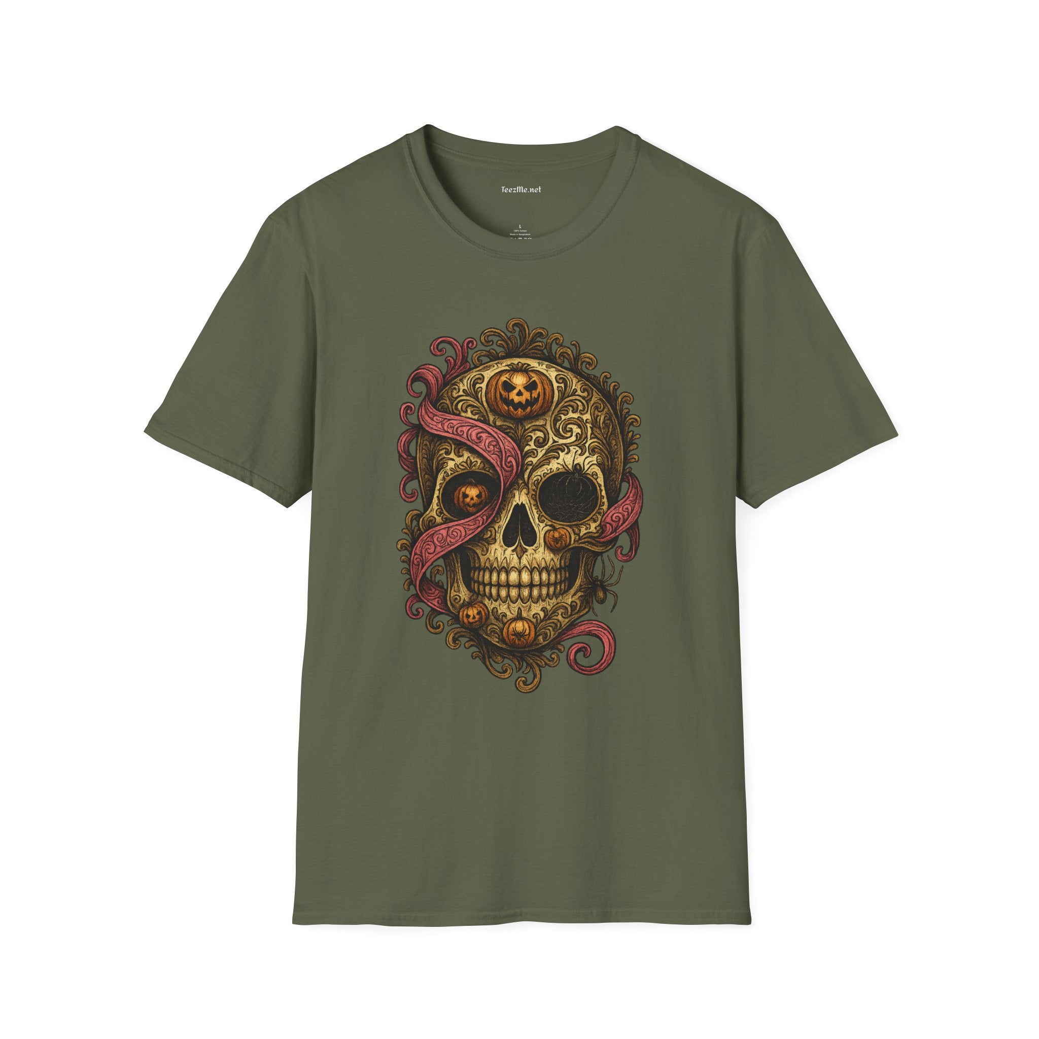 Sugar Skull & Tentacles T-Shirt — Gothic Day of the Dead Skull Tee
