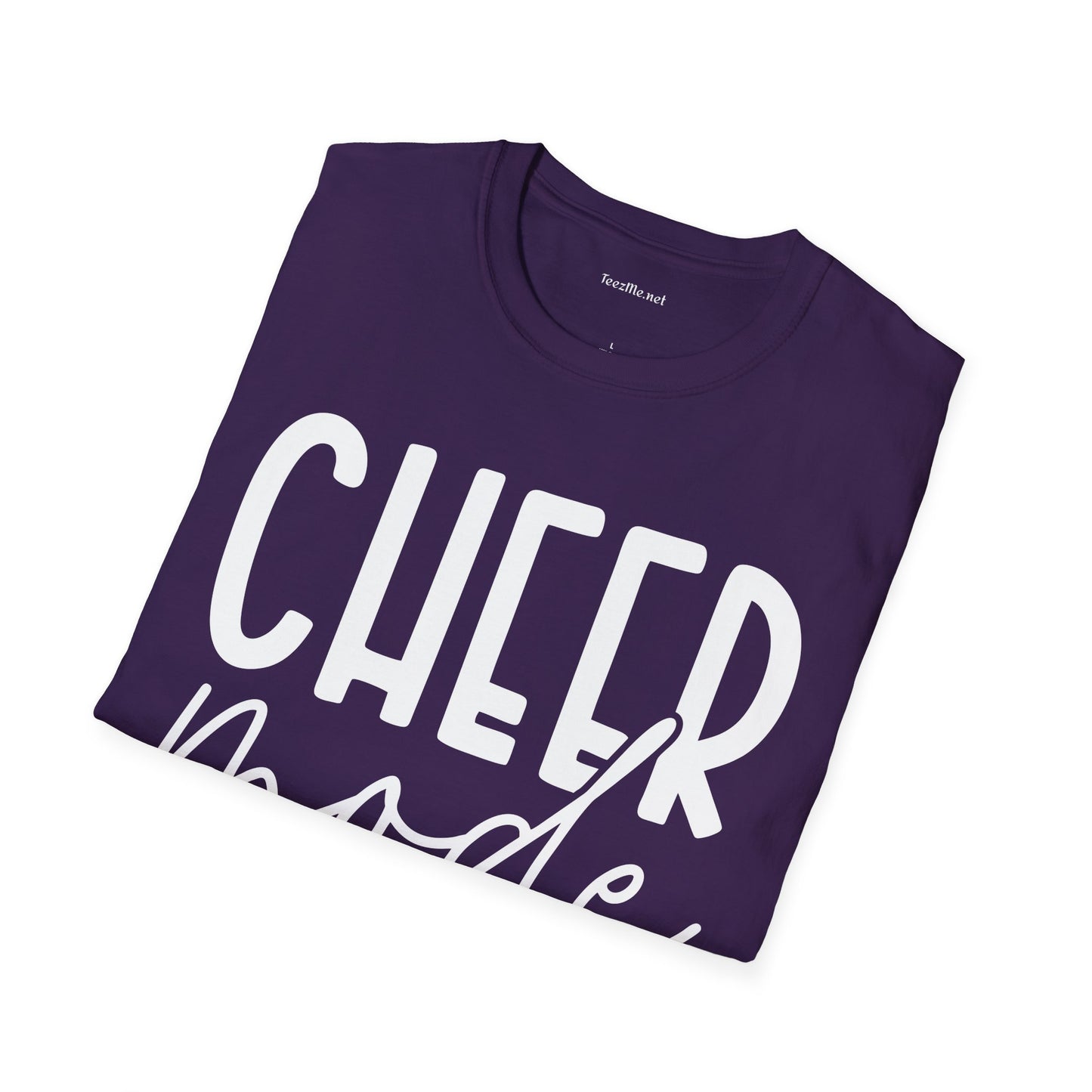 Cheer Mode All Day (white text) Unisex Soft Style T-Shirt 100% Cotton Graphic
