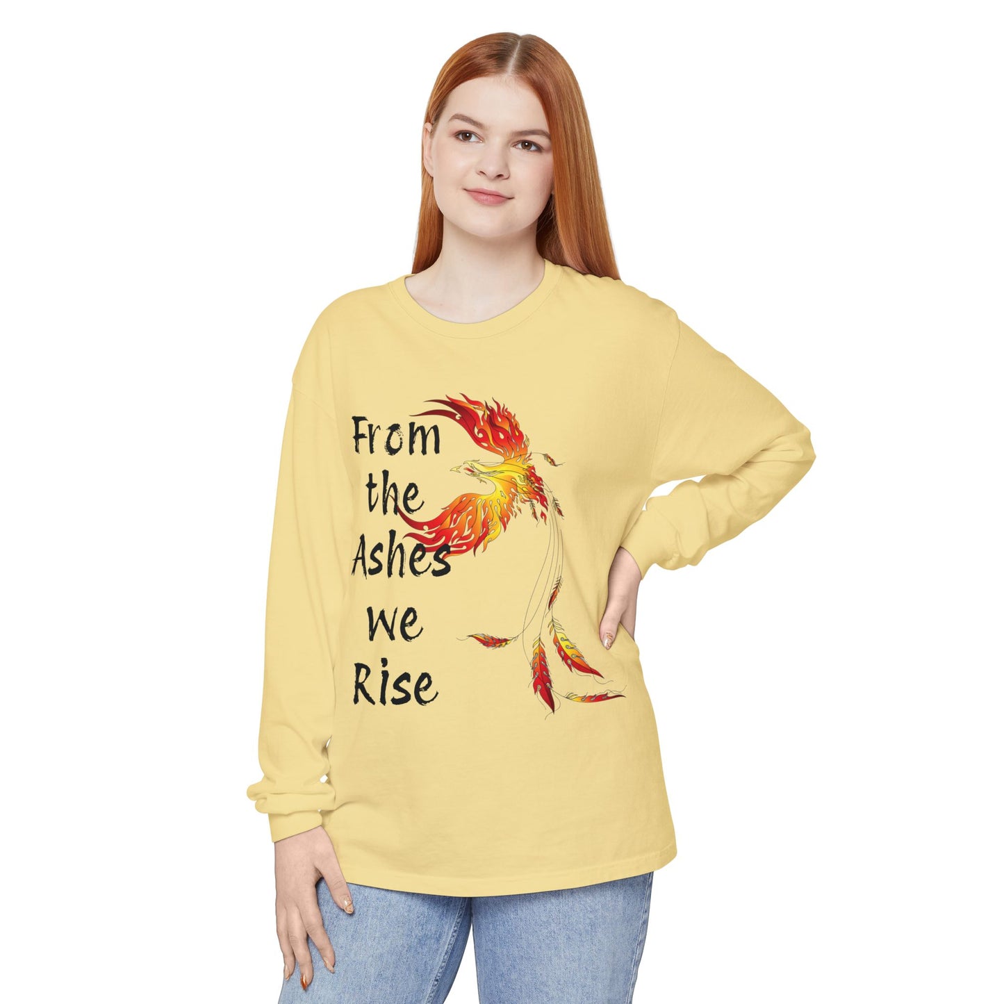 From the Ashes we Rise - Unisex Garment-dyed Long Sleeve T-Shirt
