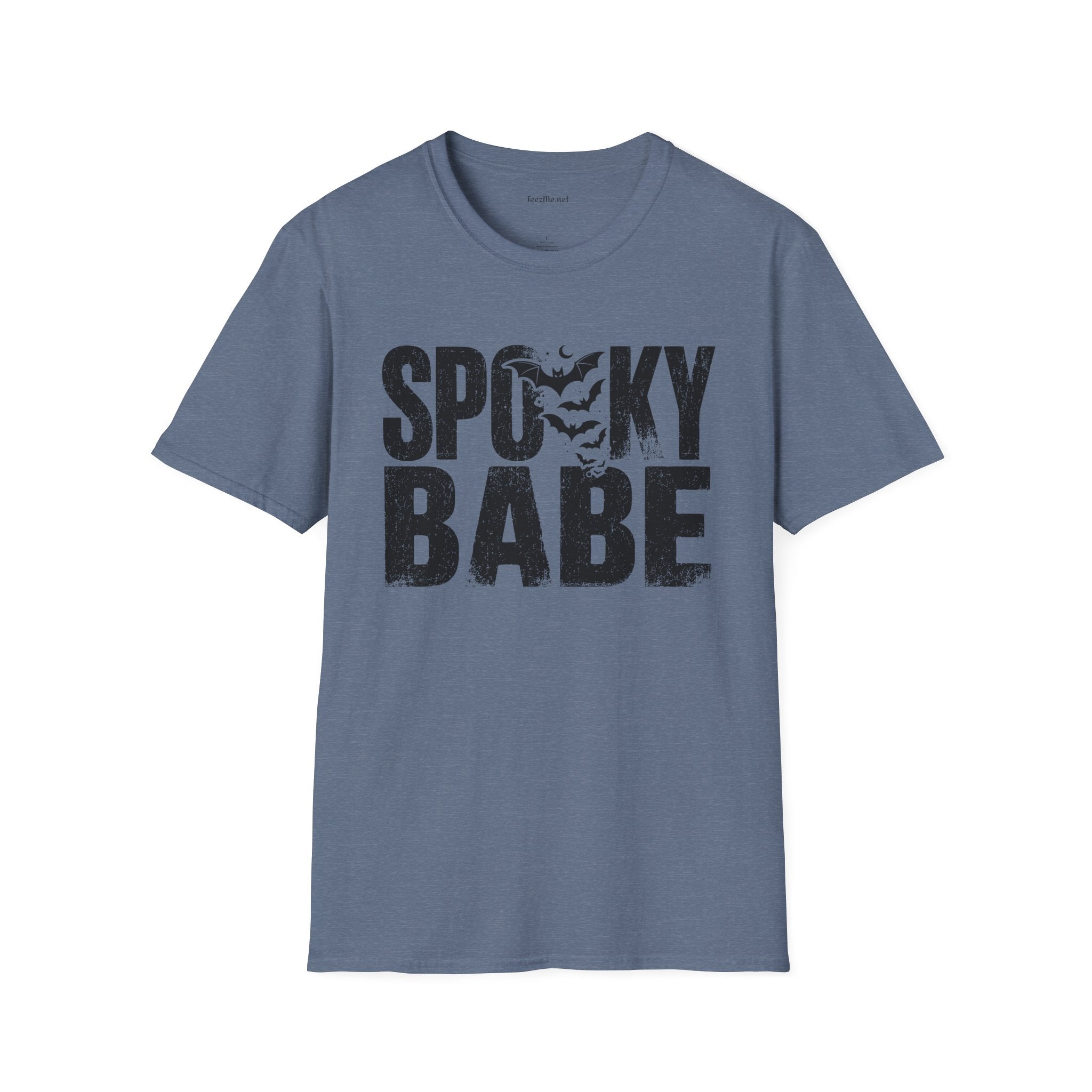Spooky Babe Halloween T-Shirt — Orange Graphic Tee with Bats