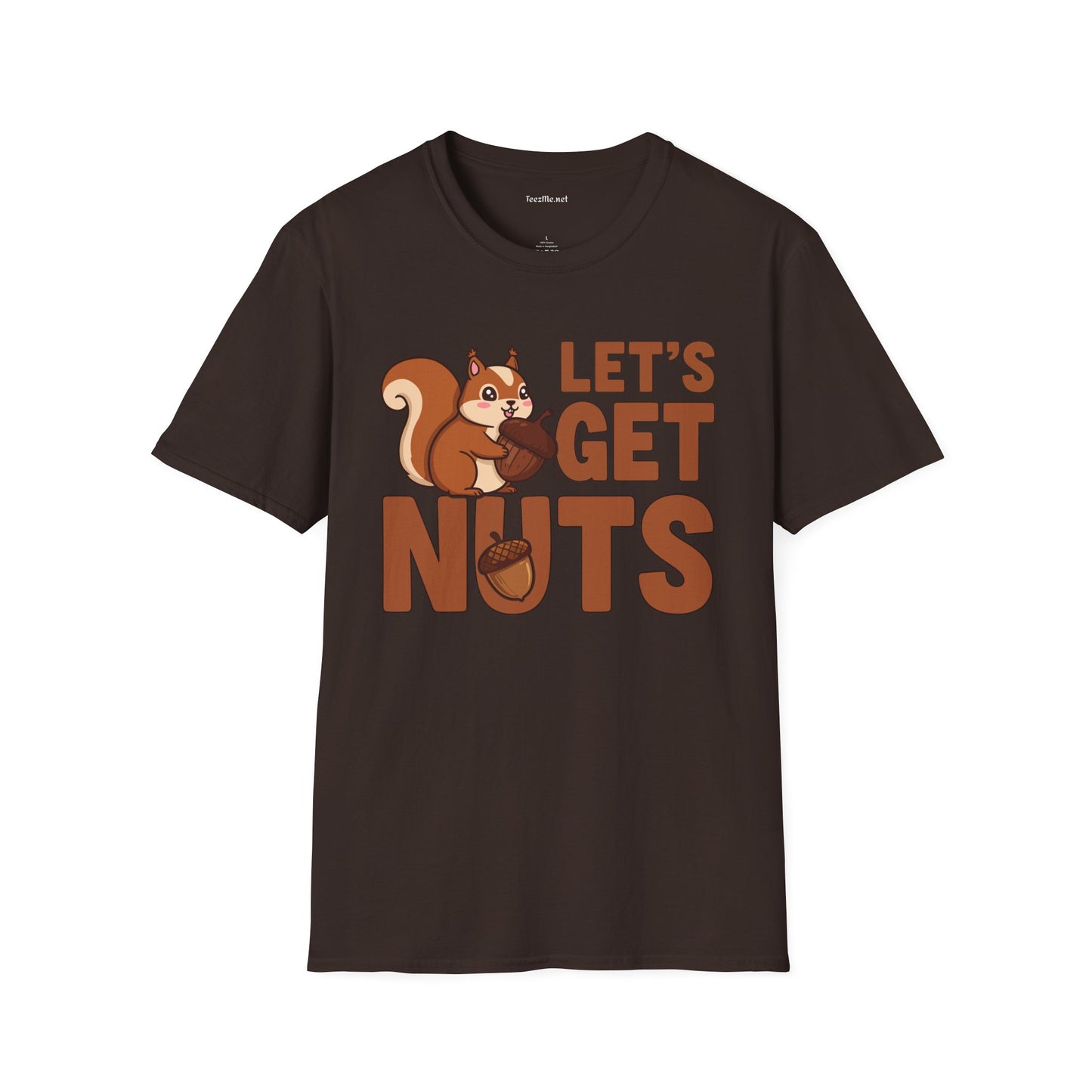 Let's Get Nuts Unisex Softstyle T-Shirt 100% Cotton Graphic
