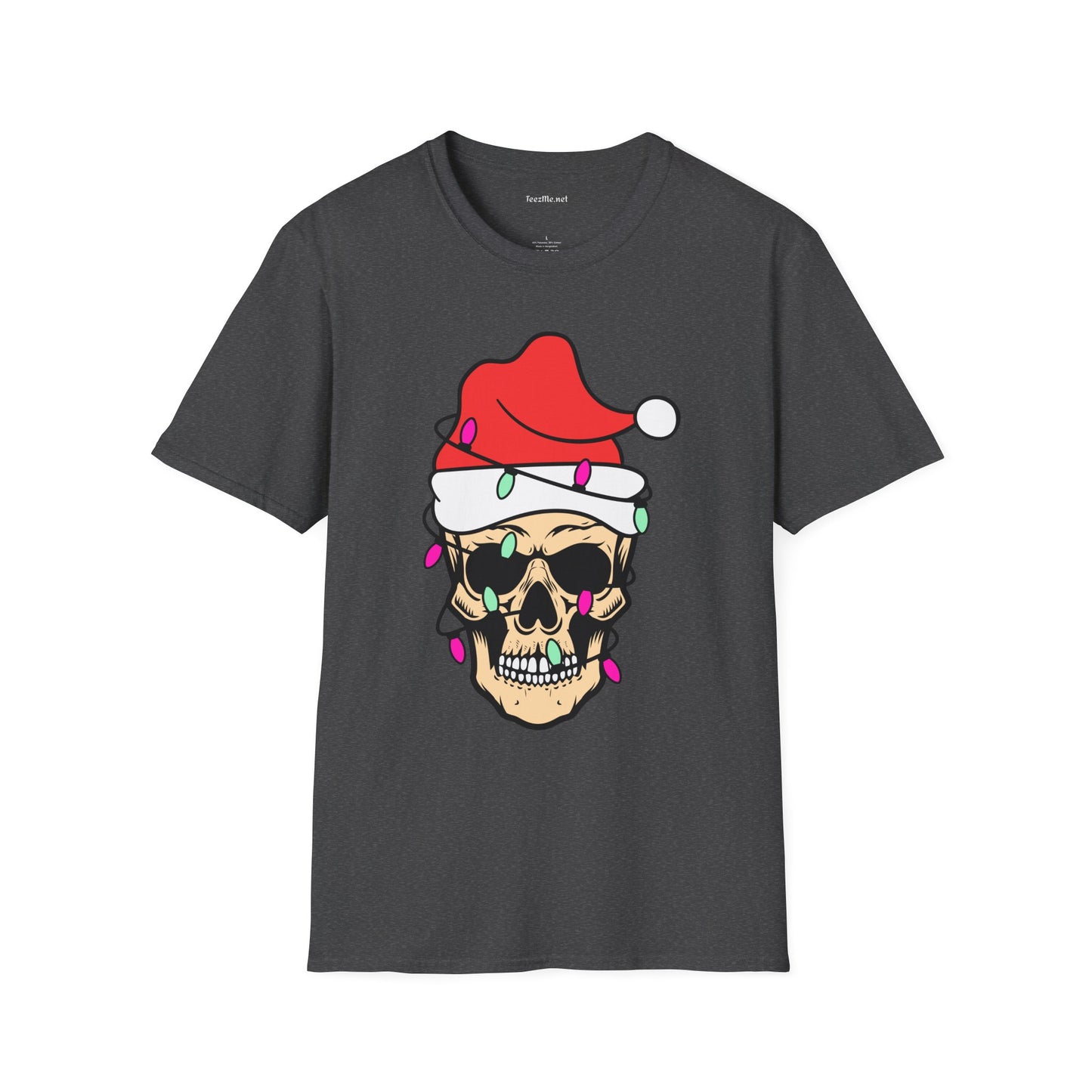 Skeleton Santa Unisex Softstyle T-Shirt 100% Cotton Graphic