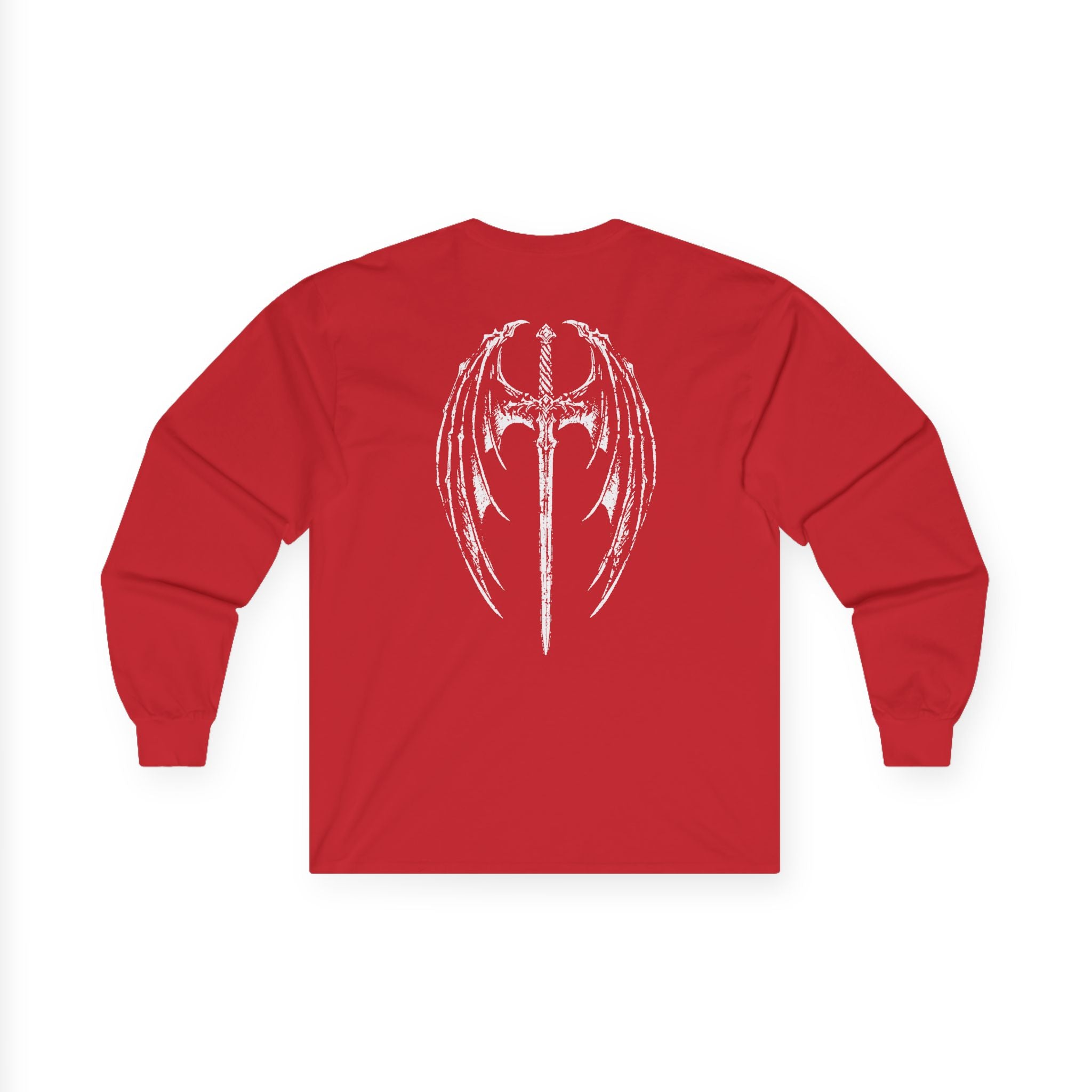 Gothic Winged Cross Long Sleeve Tee – Dark Angel Graphic Tee (back design)
