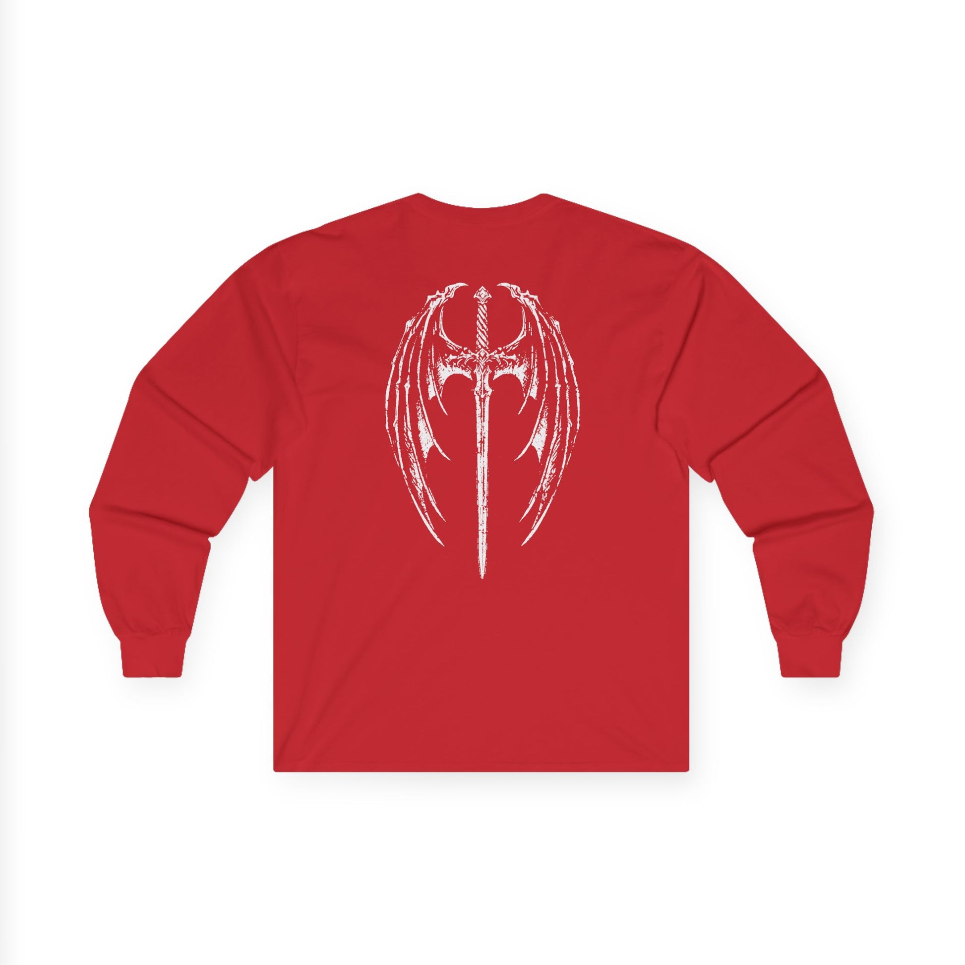 Gothic Winged Cross Long Sleeve Tee – Dark Angel Graphic Tee (back design)