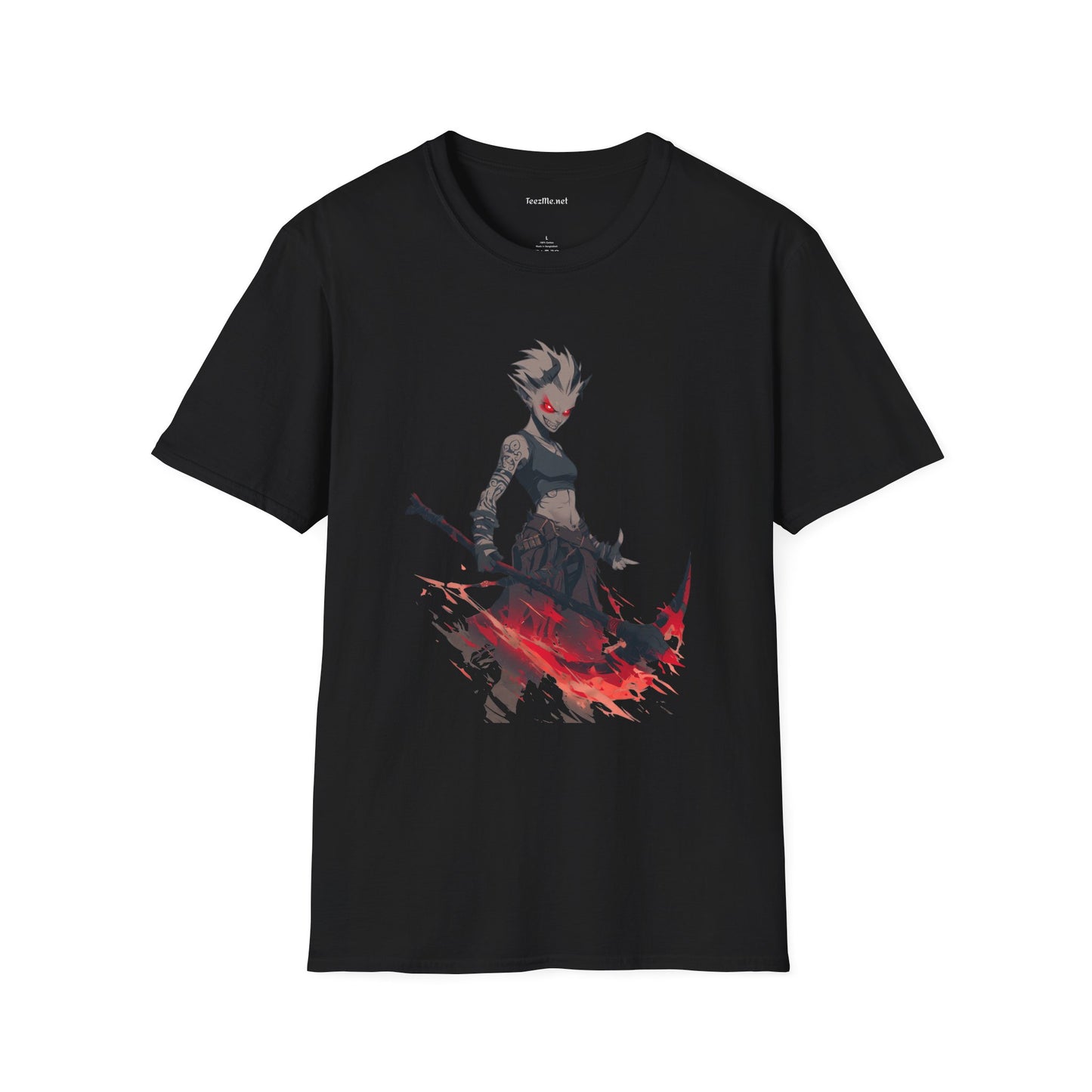 Anime Demon Girl Unisex Softstyle T-Shirt 100% Cotton Graphic