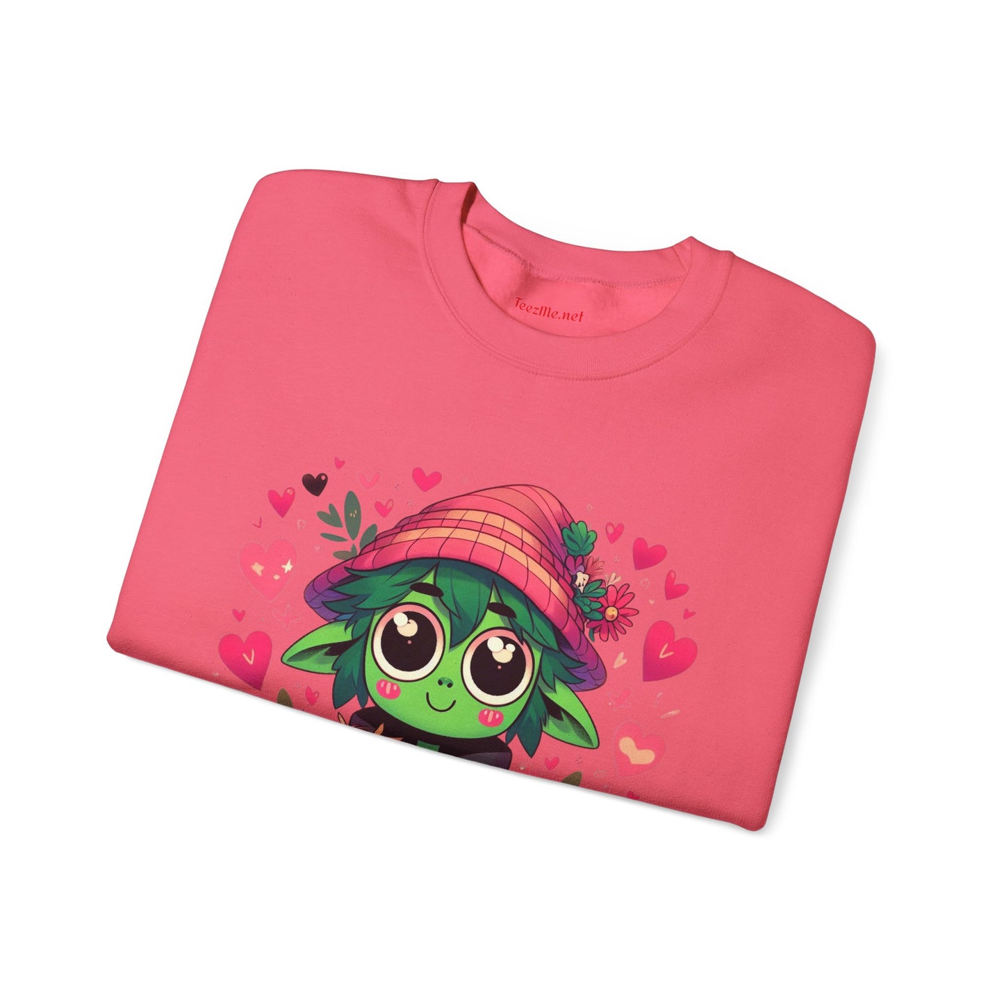 Cute Alien with Hearts Unisex Heavy Blend™ Crewneck Sweatshirt