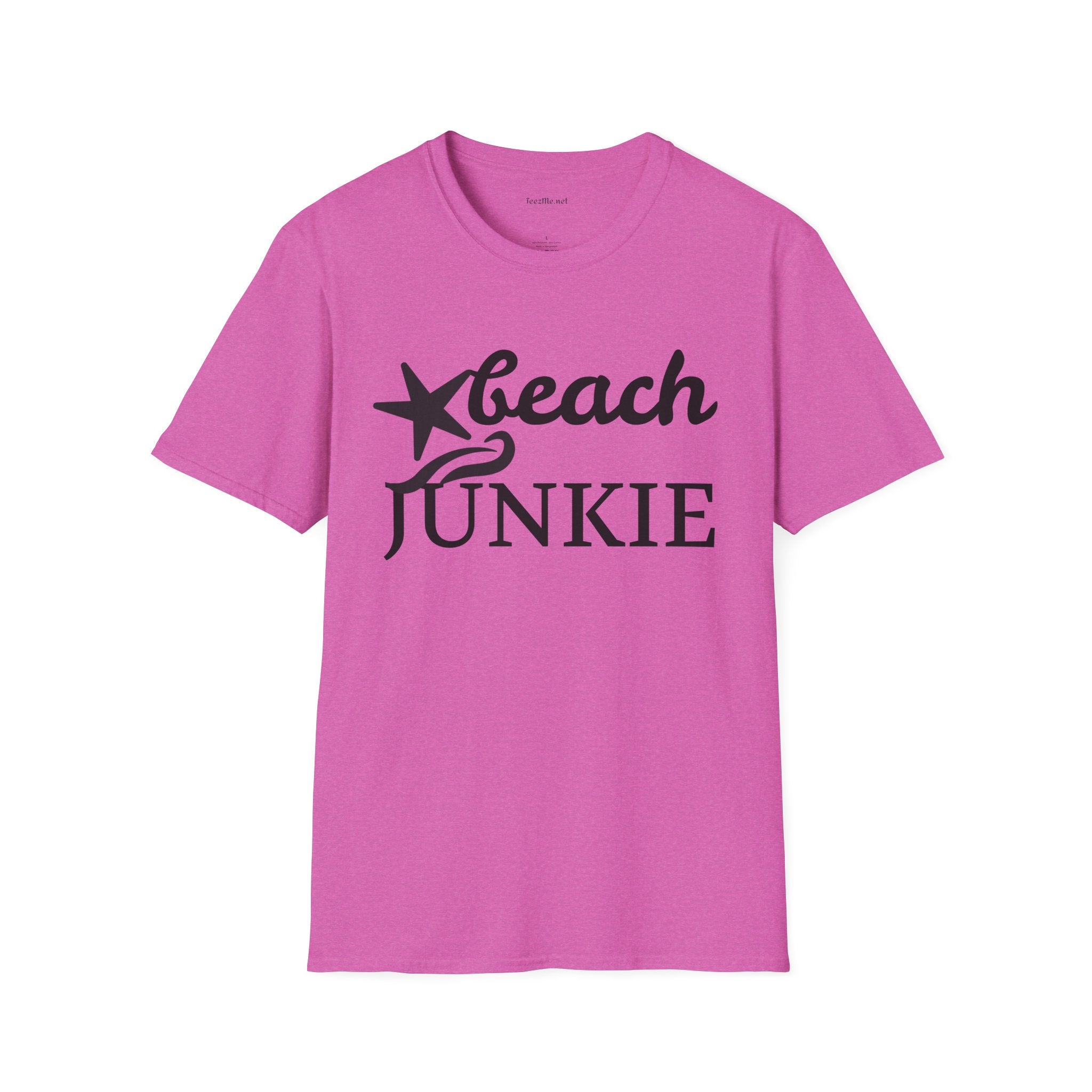 Beach Junkie with Starfish Unisex Softstyle T-Shirt 100% Cotton Graphic