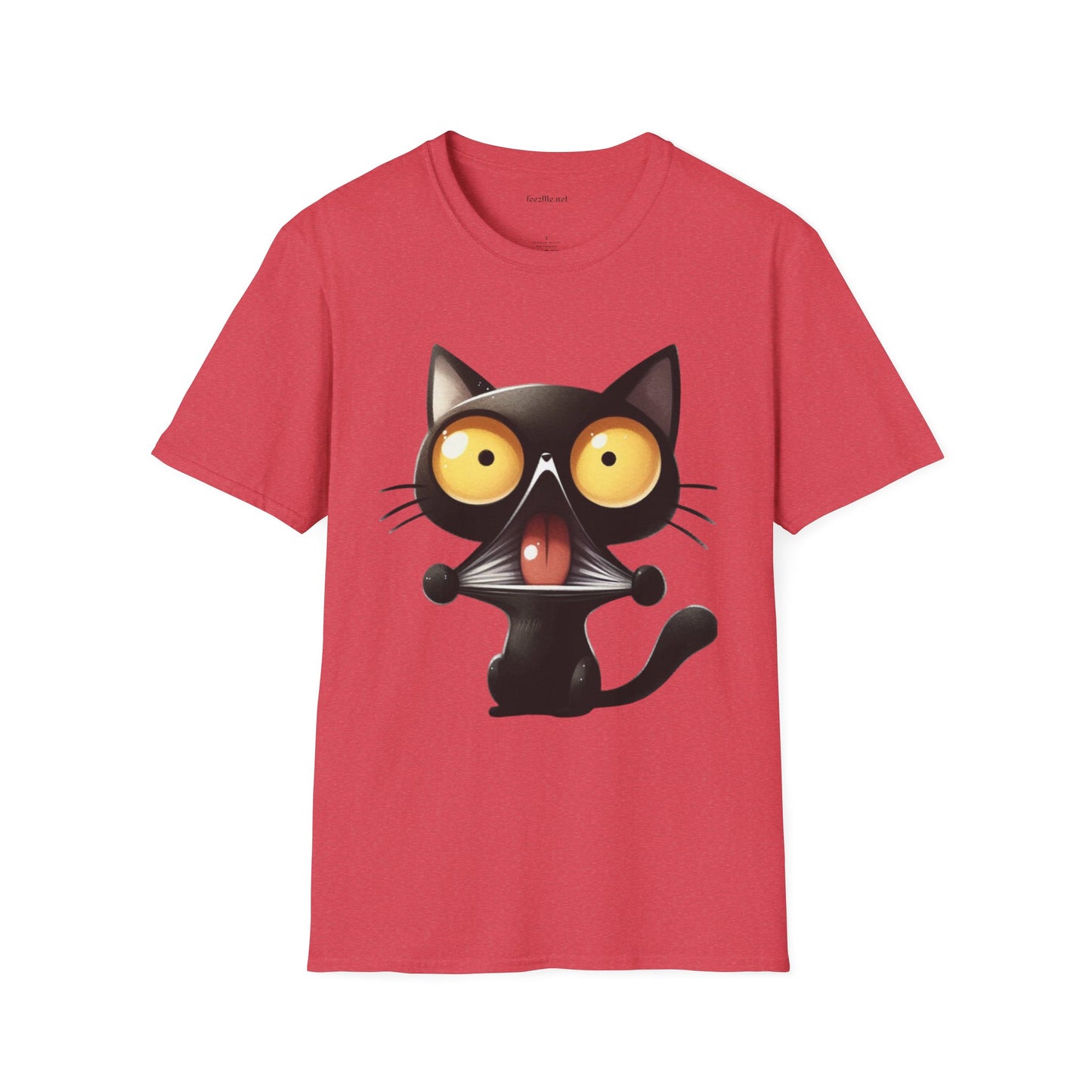 Crazy Cat 01 Unisex SoftStyle T-Shirt 100% Cotton Graphic
