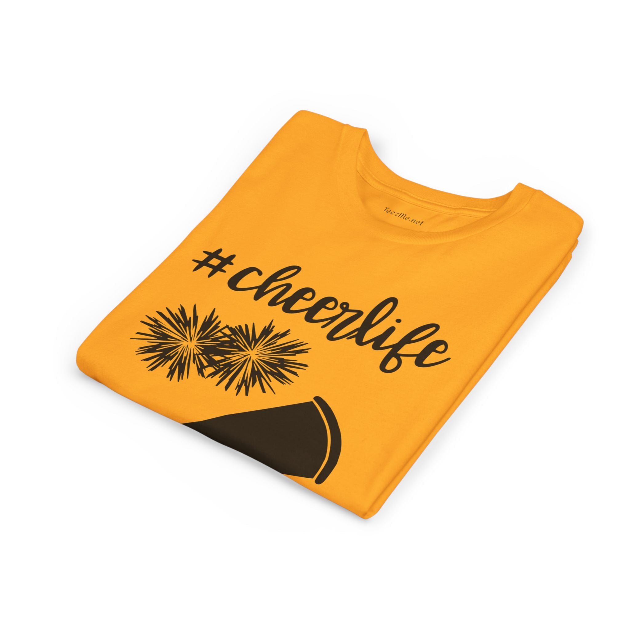 Youth Cheer Tee - “#cheerlife” Megaphone & Pom Design