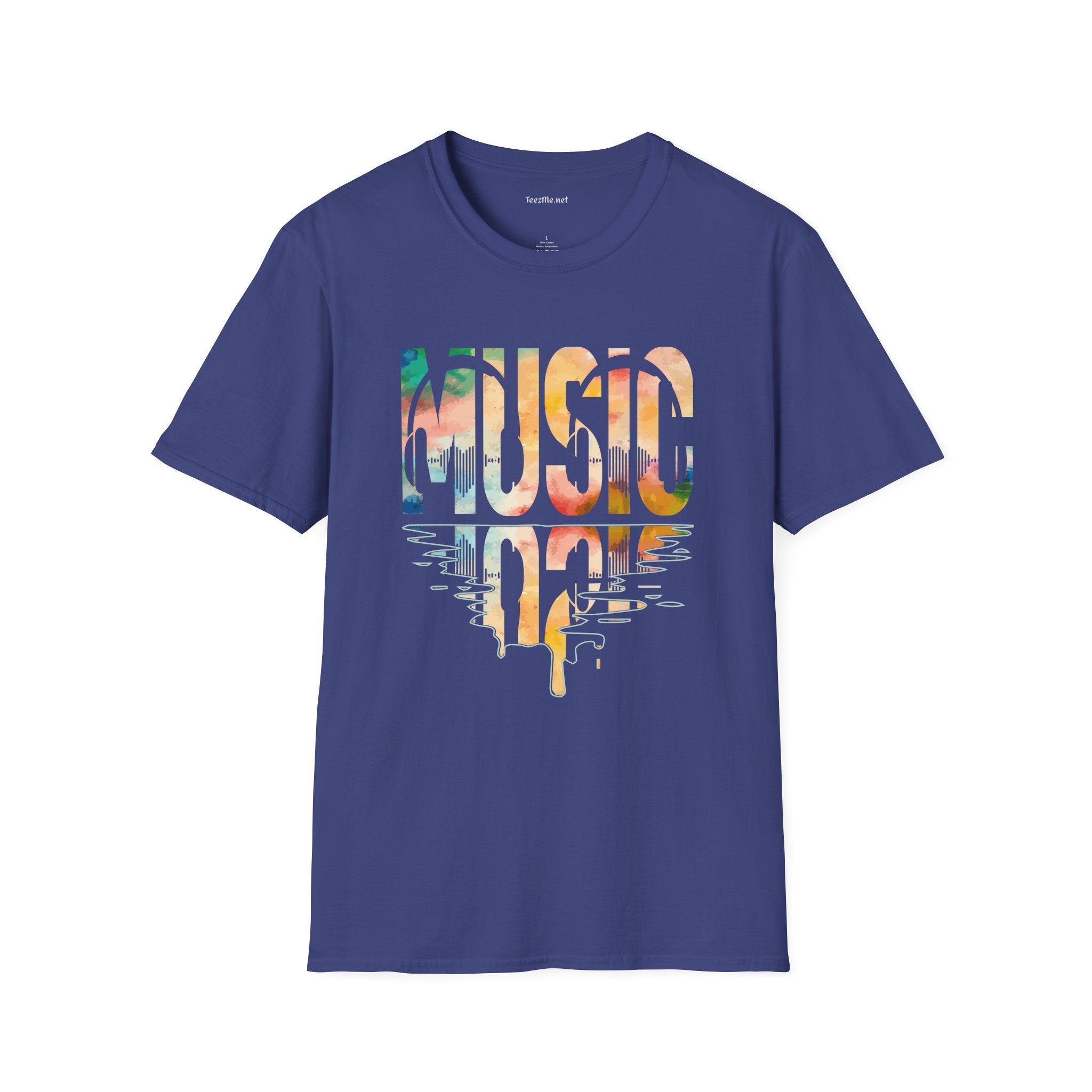 Music with Goldtones Unisex Softstyle T-Shirt 100% Cotton Graphic