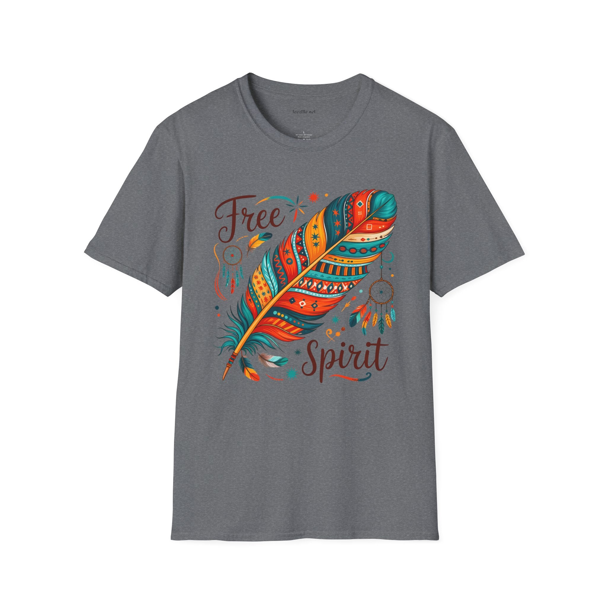 Free Spirit Boho Unisex Softstyle T-Shirt 100% Cotton Graphic