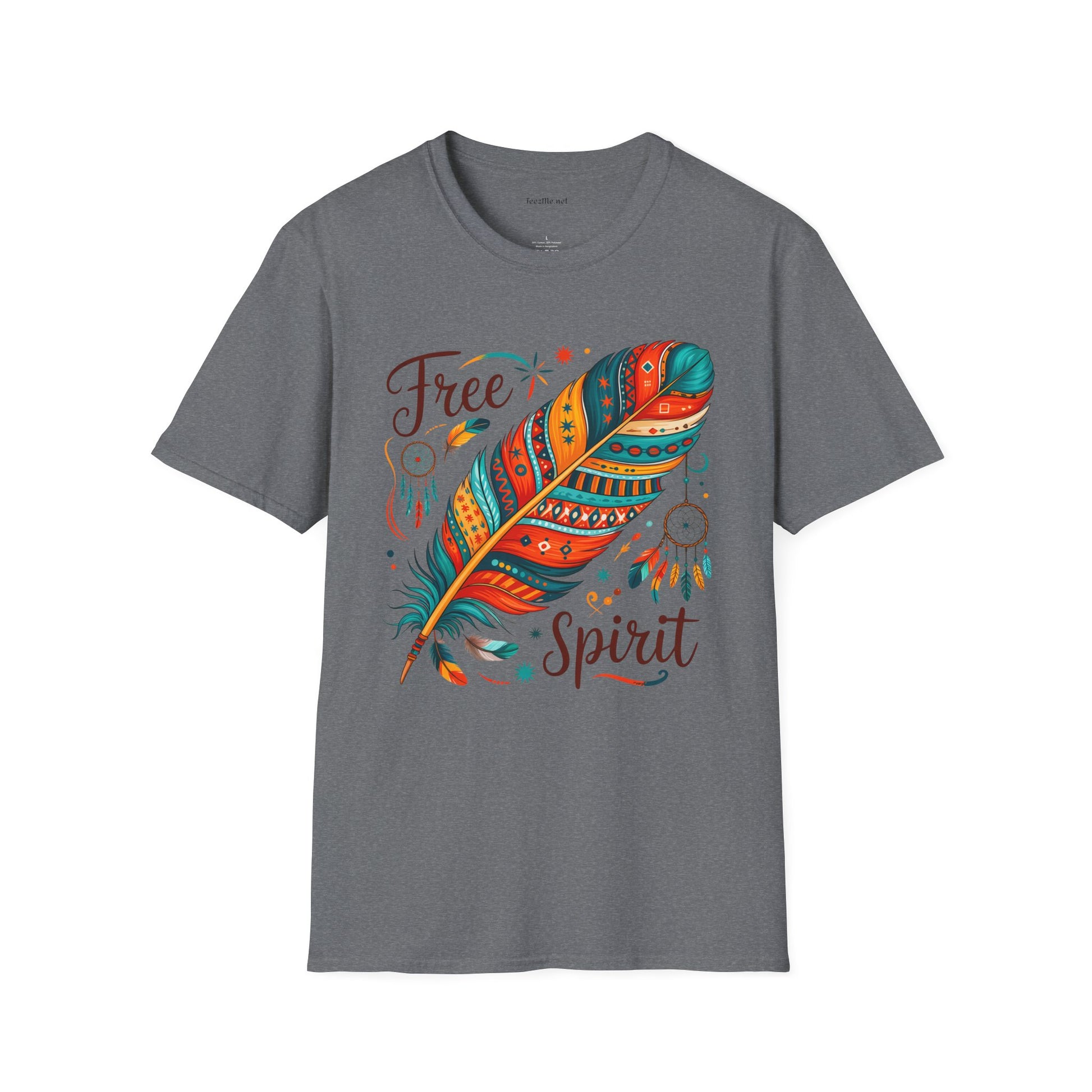 Free Spirit Boho Unisex Softstyle T-Shirt 100% Cotton Graphic