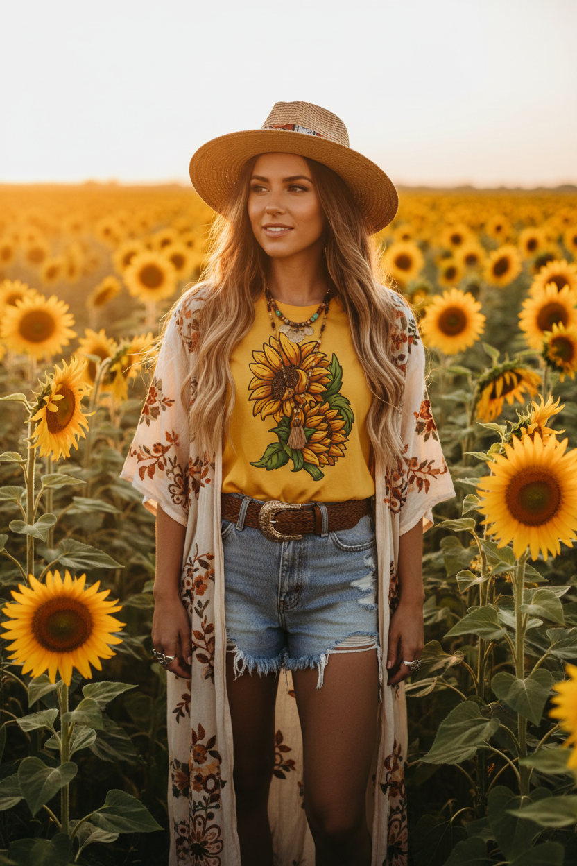 Sunflower (image) - Unisex Softstyle T-Shirt 100% Cotton Graphic