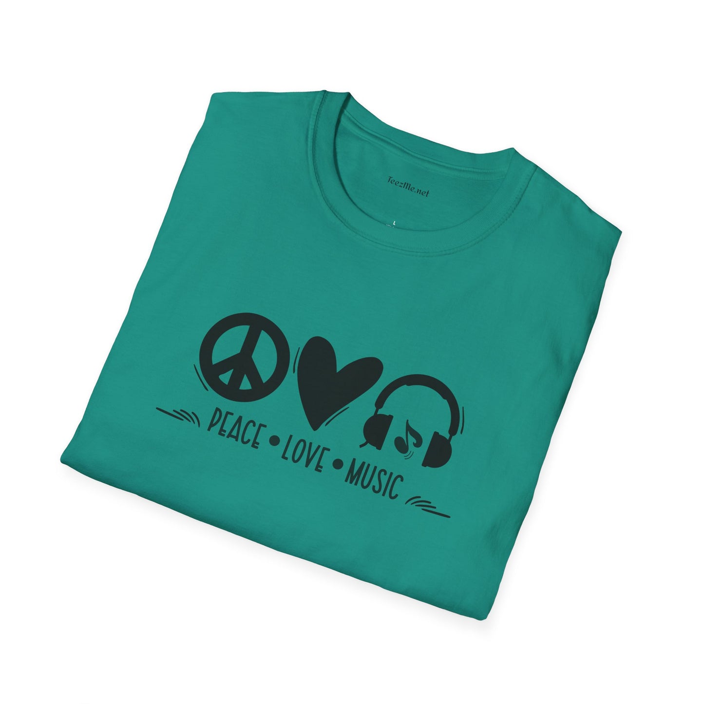 Peace Love Music - Unisex Softstyle T-Shirt 100% Cotton Graphic