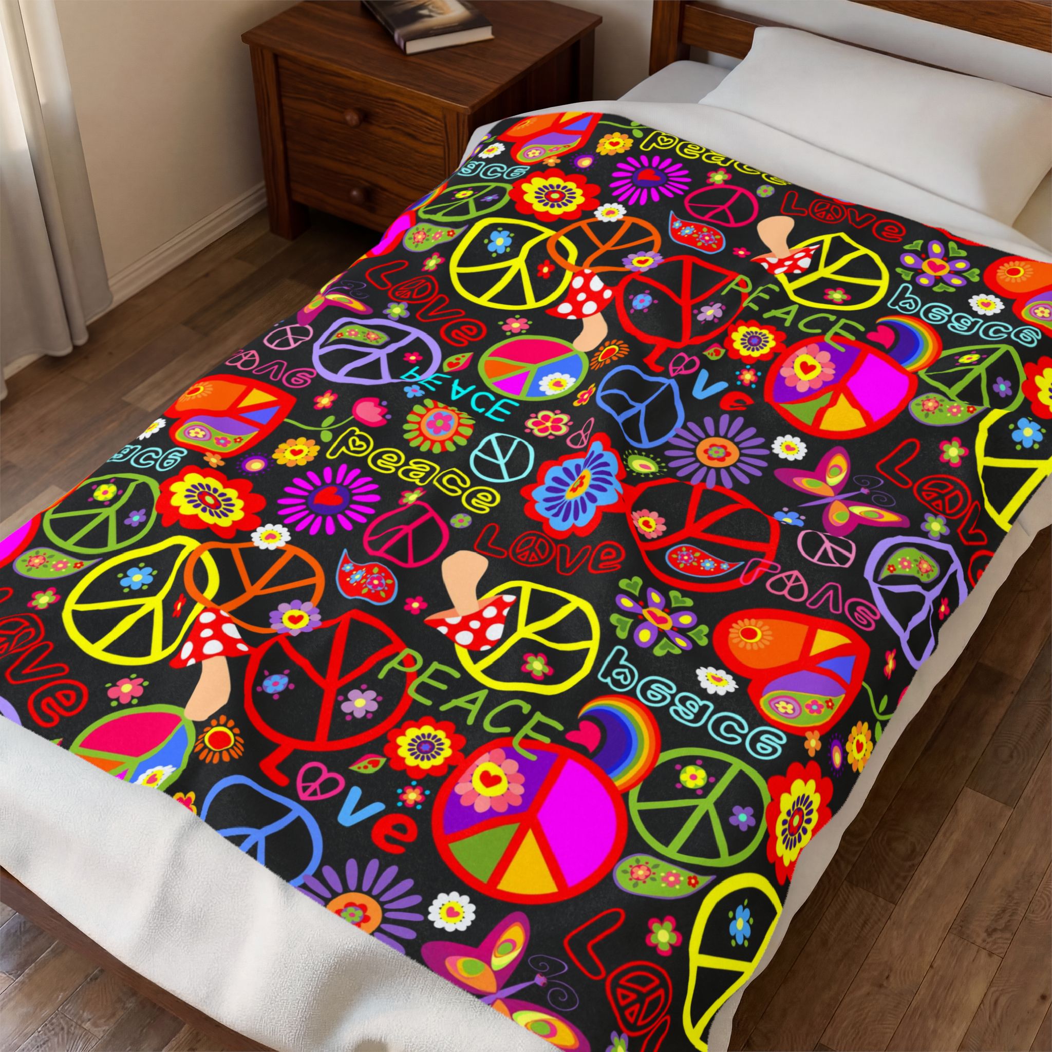 Hippie - Velveteen Plush Blanket