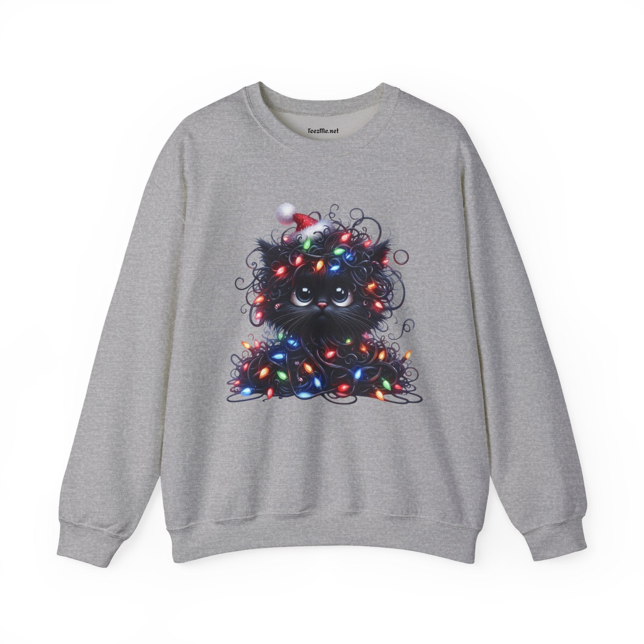 Funny Christmas Black Cat 03 Unisex Heavy Blend™ Crewneck Sweatshirt