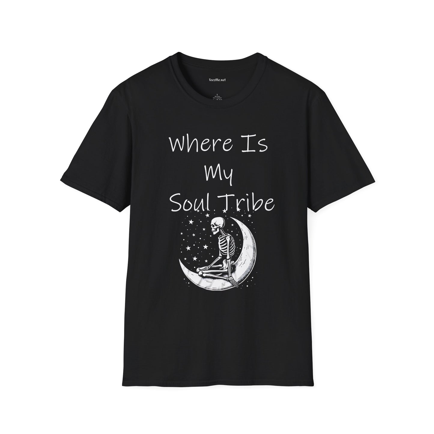 Where Is My Soul Tribe with Skeleton Unisex Soft Style T-Shirt 100% Cotton Graphic