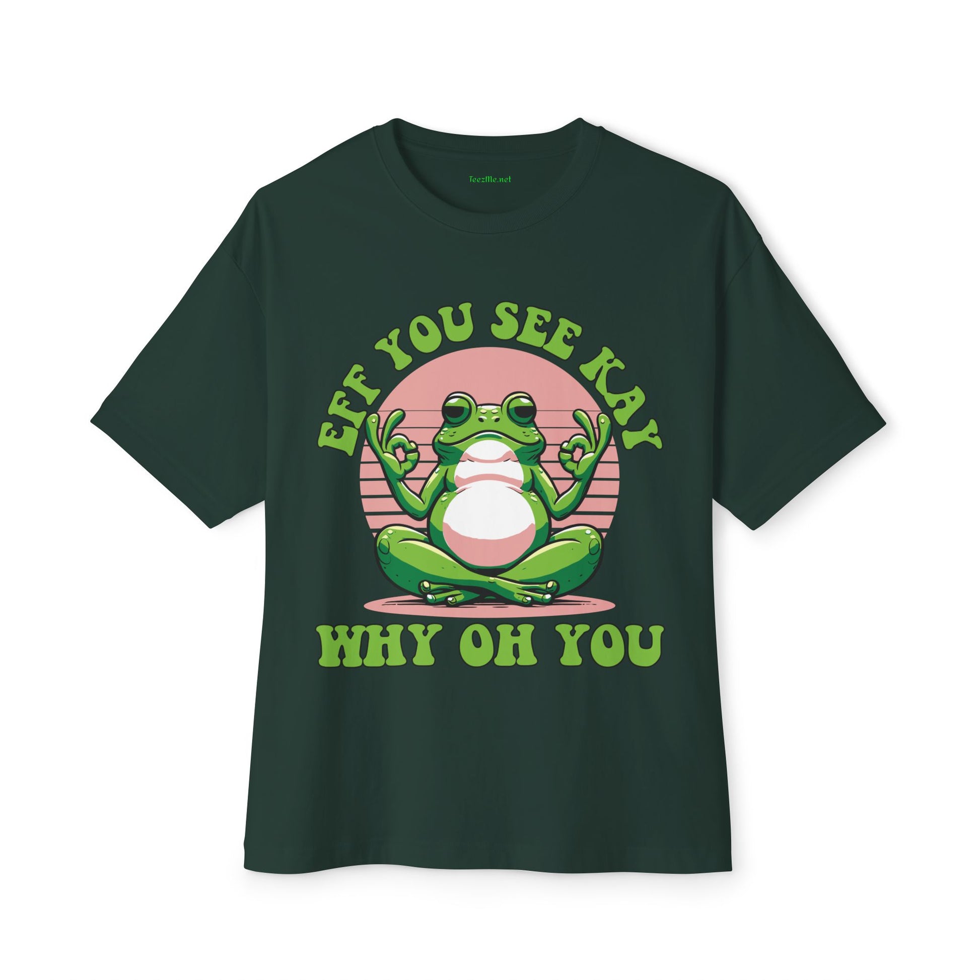 Meditating Yoga Frog Tee - "Eff You See Kay Why Oh You" Graphic Shirt