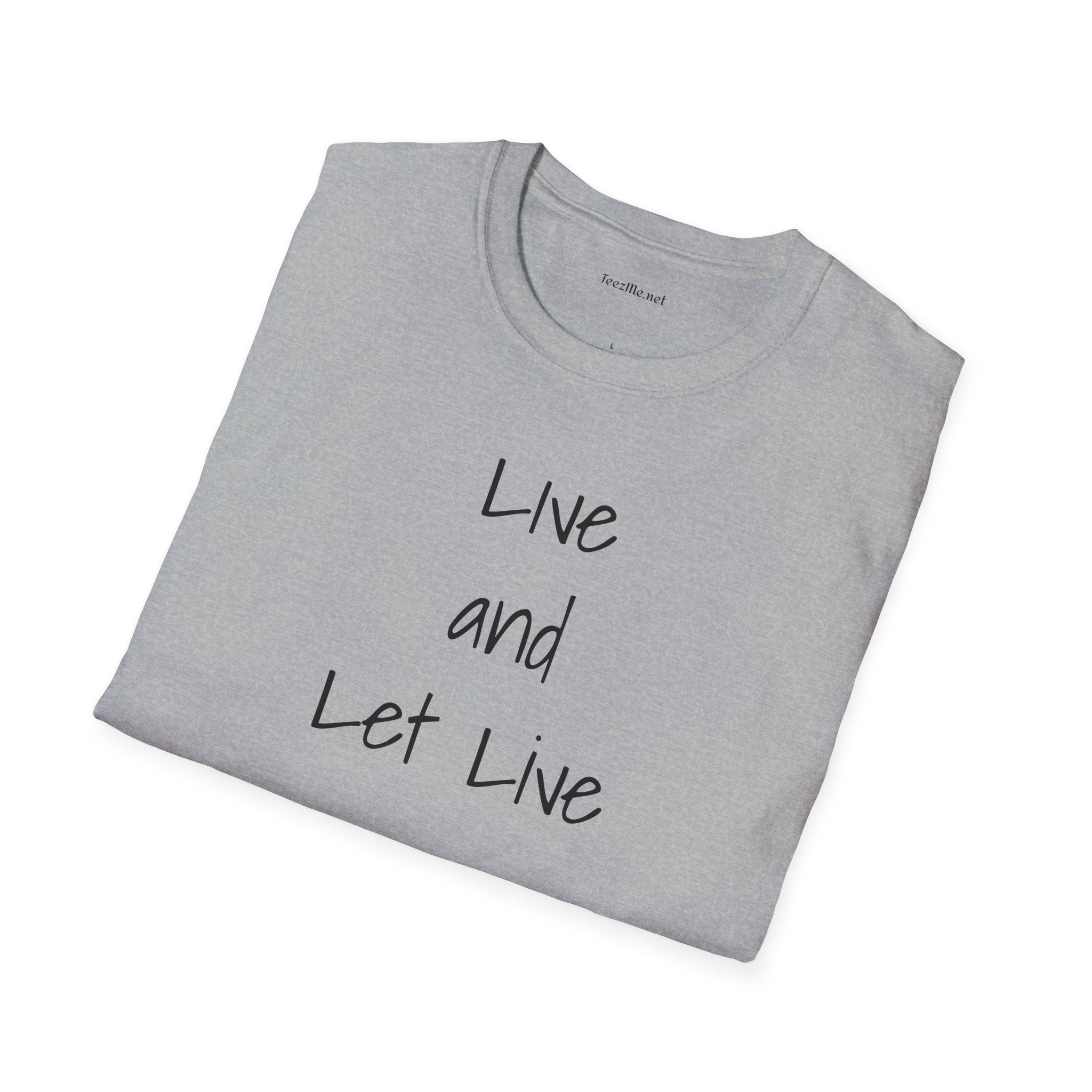 Live and Let Live - Unisex Softstyle T-Shirt 100% Cotton Graphic