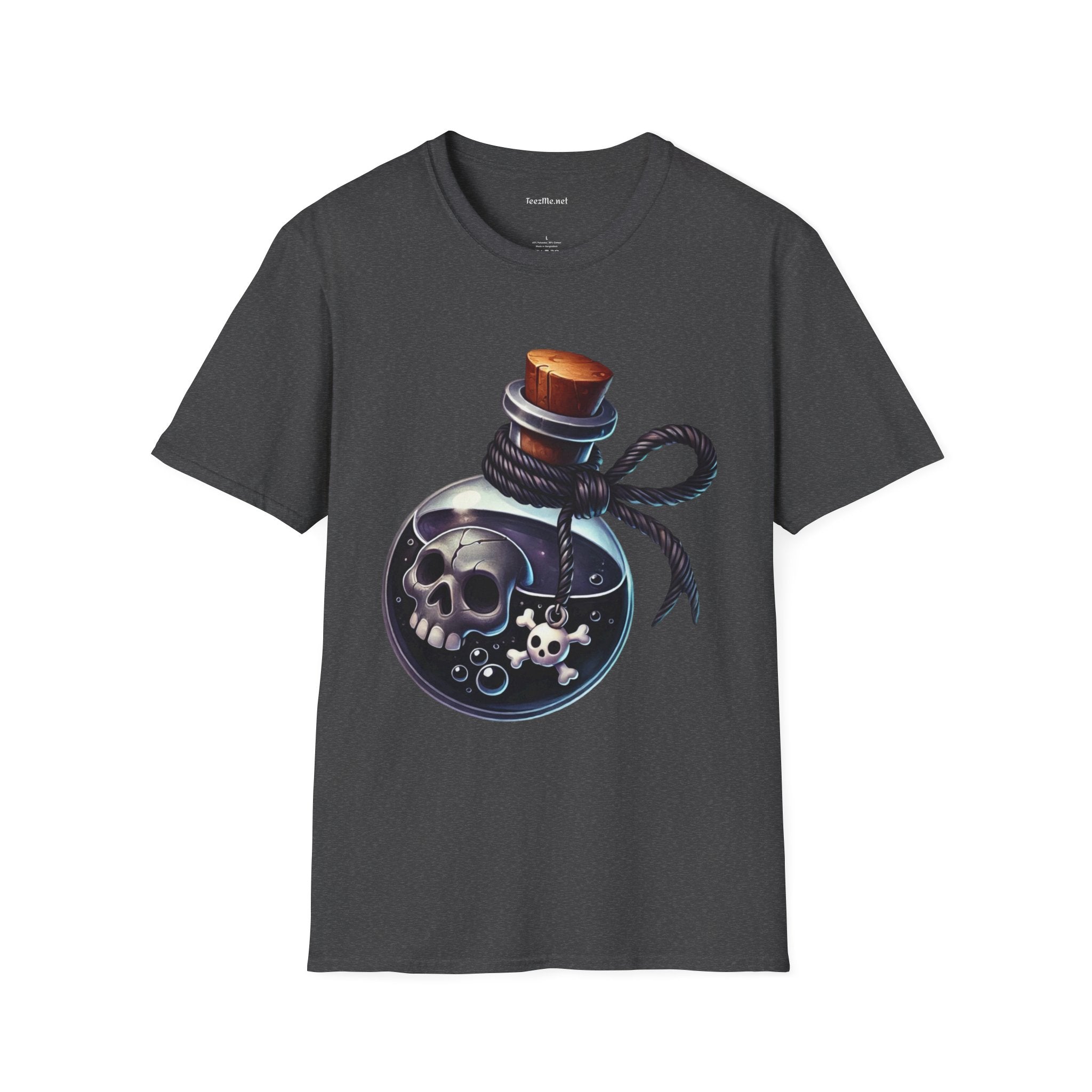 Potion with Skeleton Unisex Soft T-Shirt 100% Cotton Graphic