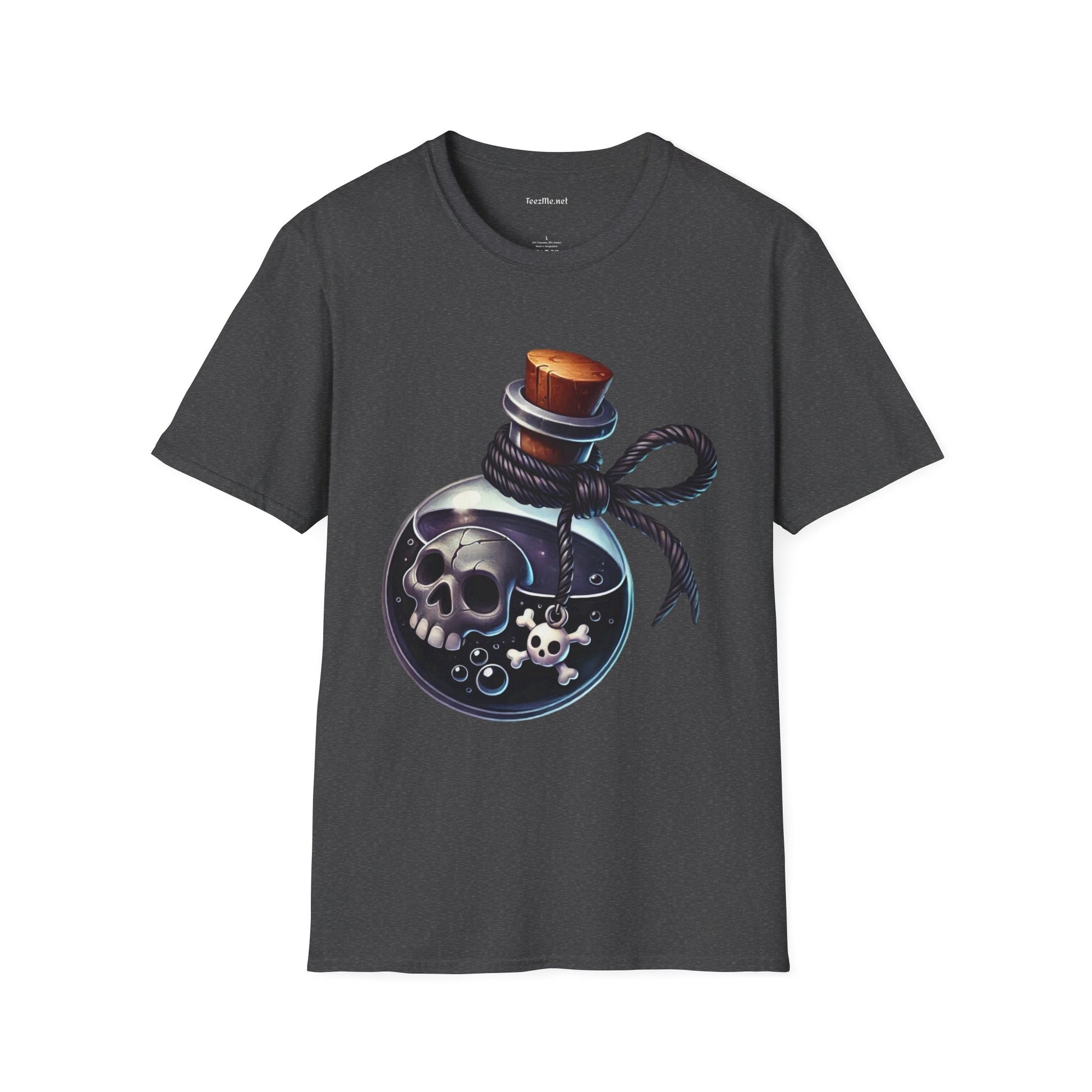 Potion with Skeleton Unisex Soft T-Shirt 100% Cotton Graphic