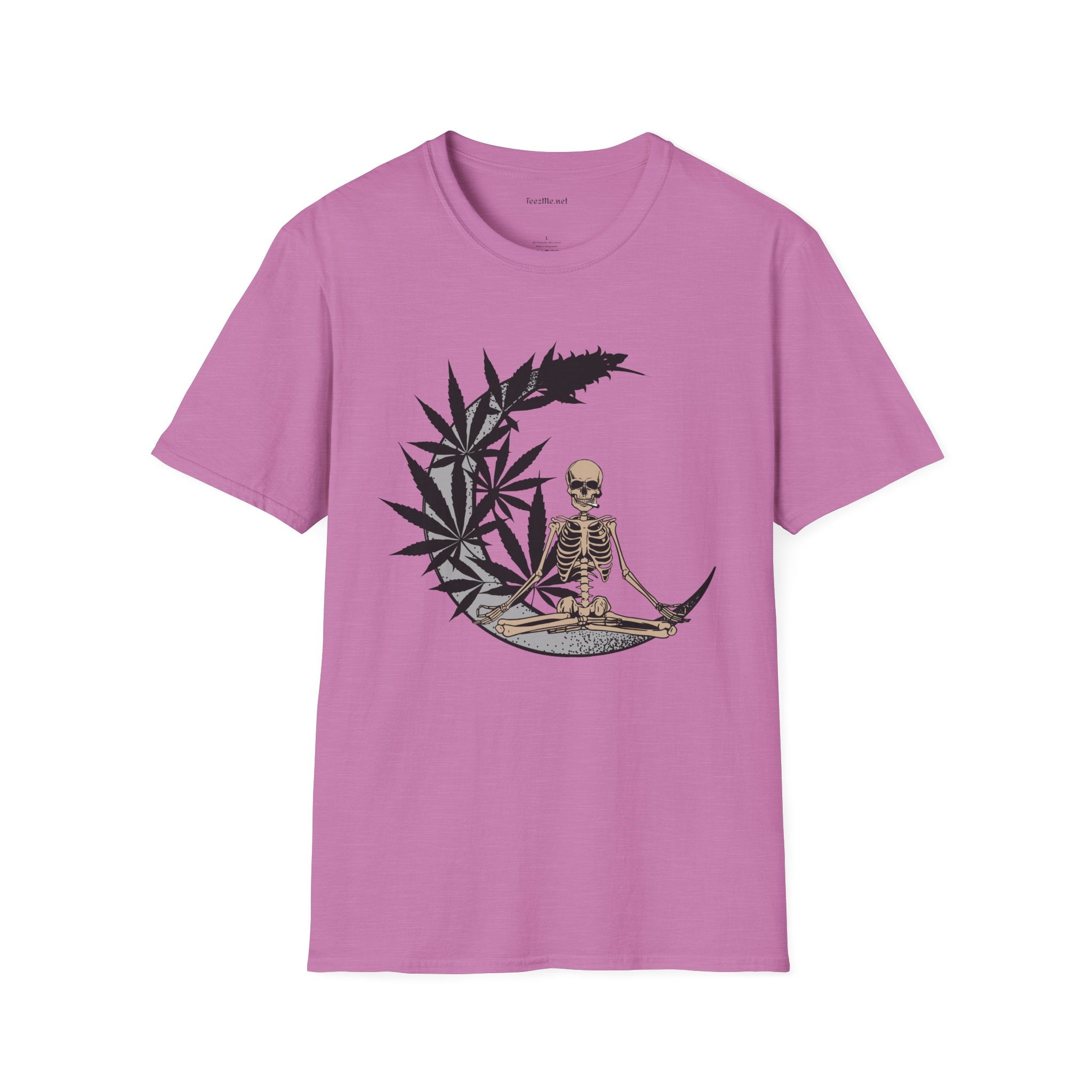 Smoking Skeleton - Unisex Softstyle T-Shirt 100% Cotton Graphic