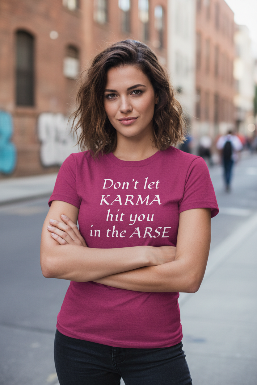 Don't let KARMA hit you in the ARSE - Unisex Softstyle T-Shirt 100% Cotton Graphic