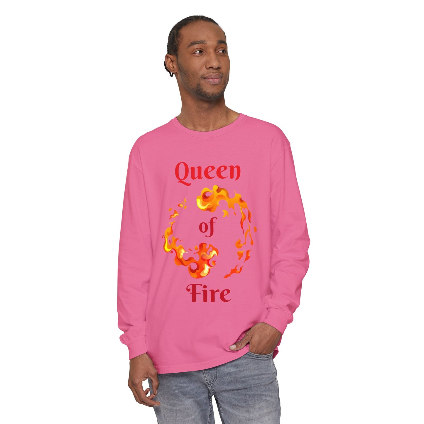 Queen of Fire - Unisex Garment-dyed Long Sleeve T-Shirt