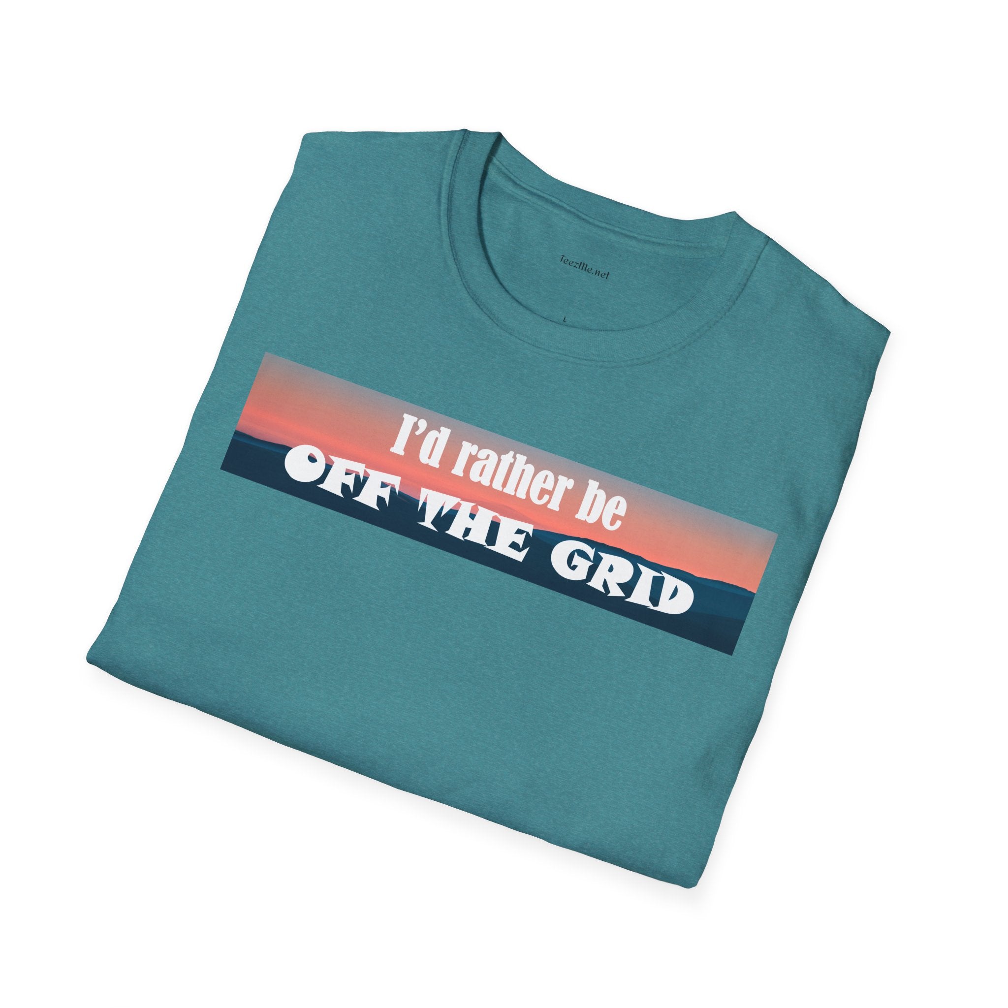 I'd rather be OFF THE GRID  - Unisex Softstyle T-Shirt 100% Cotton Graphic