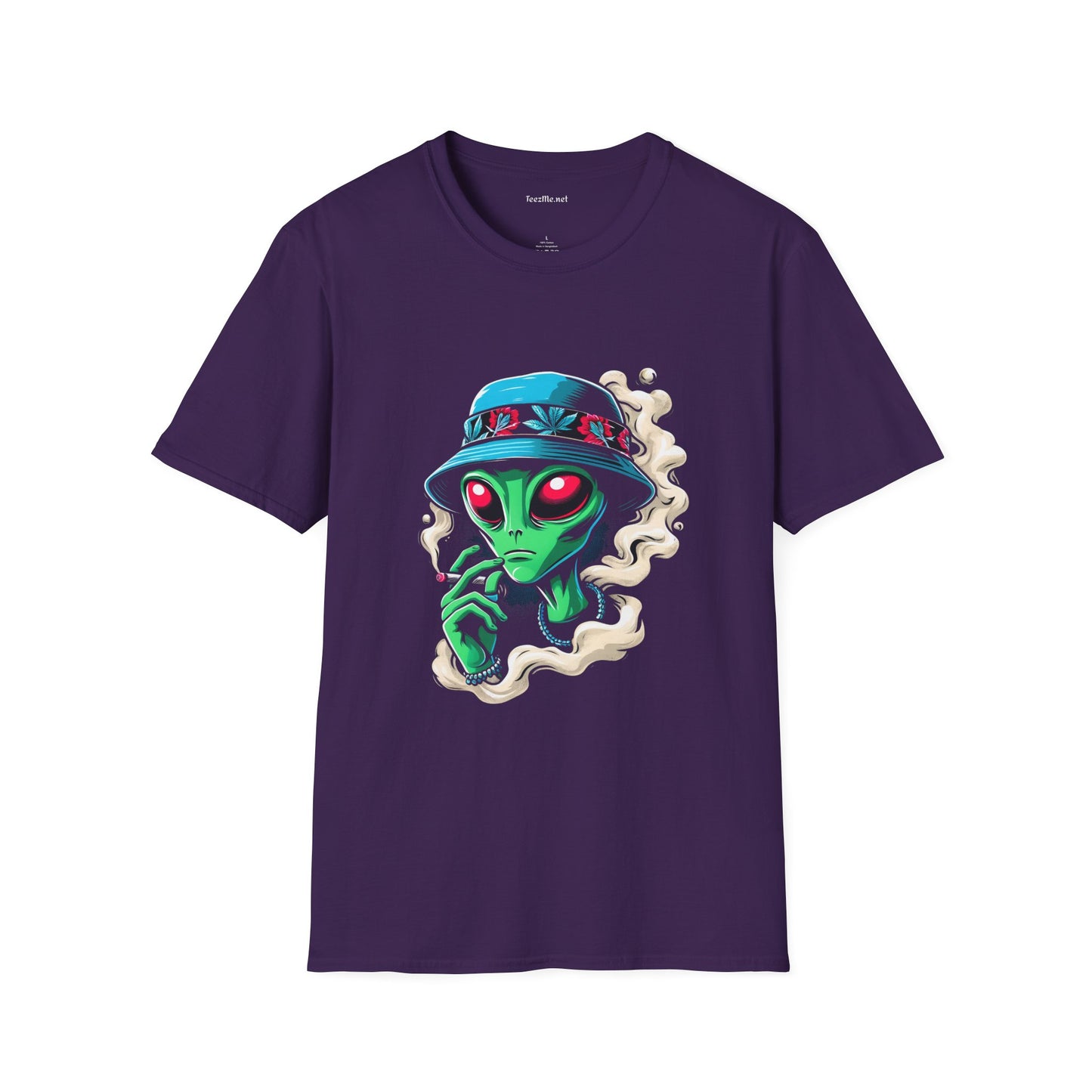 Alien Weed Unisex Softstyle T-Shirt 100% Cotton Graphic