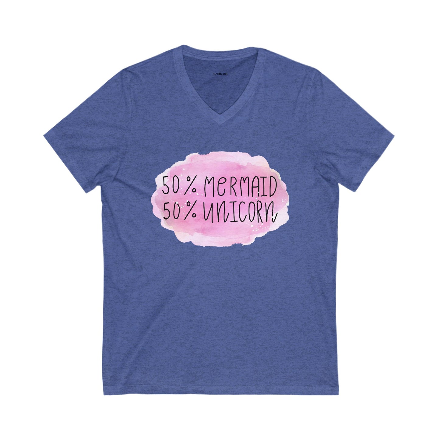 50% Mermaid 50% Unicorn - Unisex Jersey Short Sleeve V-Neck Tee