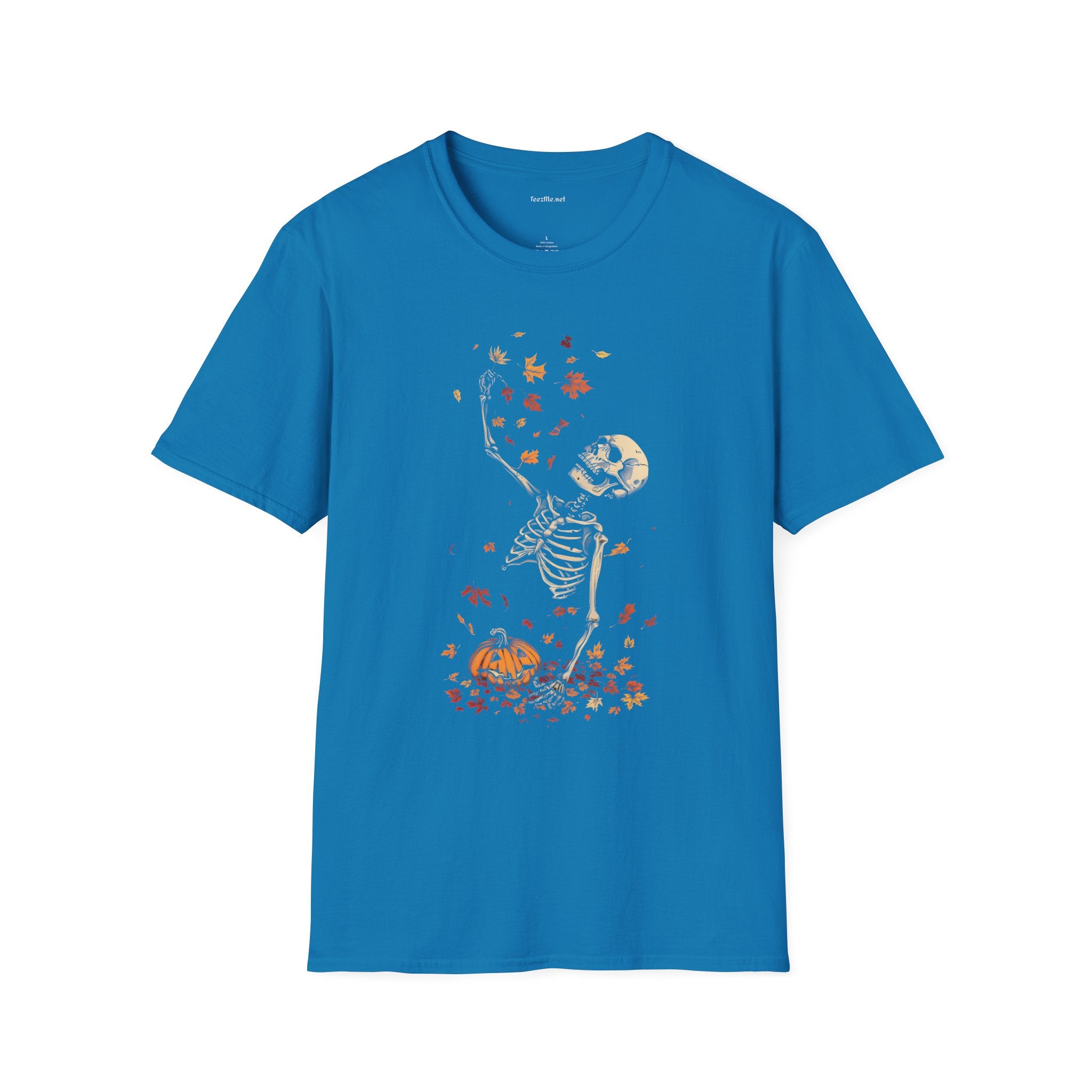 Skeleton & Falling Leaves Halloween T-Shirt